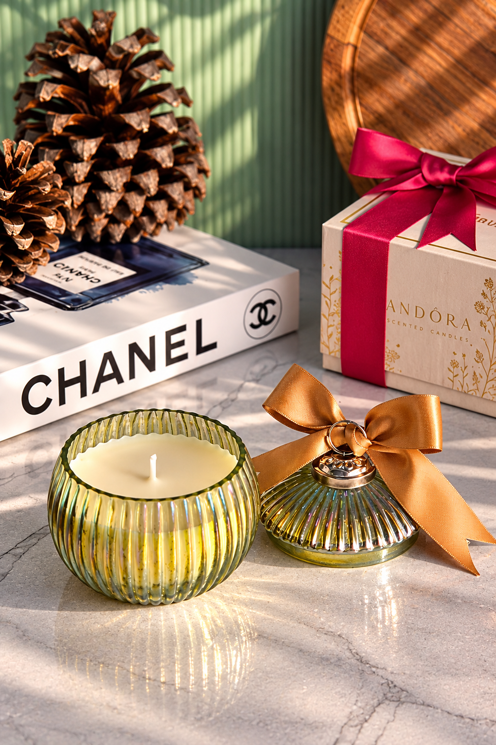 Ornament Candle – Olive Green Citrus Fir