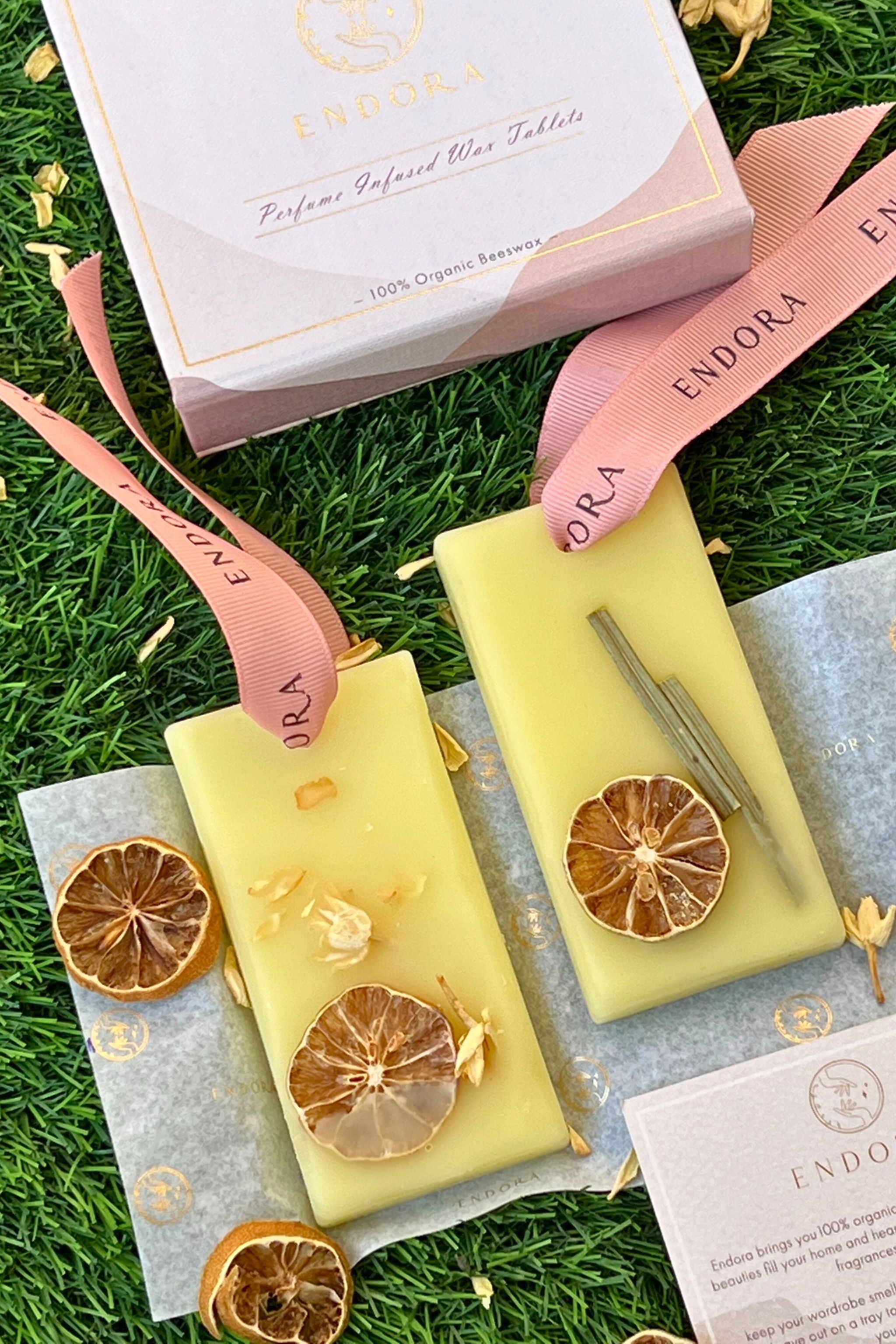 Lemon Grass Beeswax tablets (set of 2)