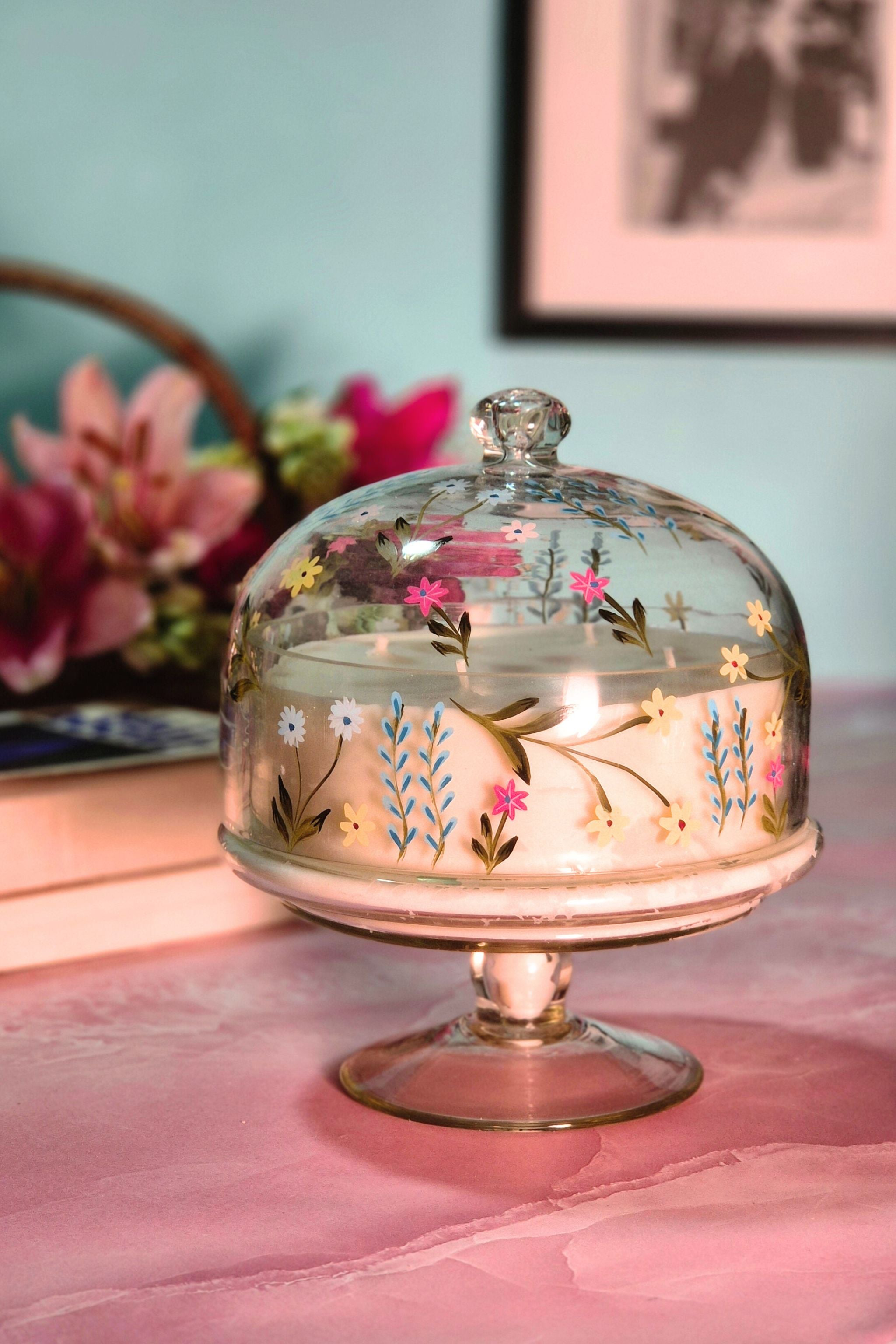 Floral Cascade | Hand Painted Dome Jar Candle