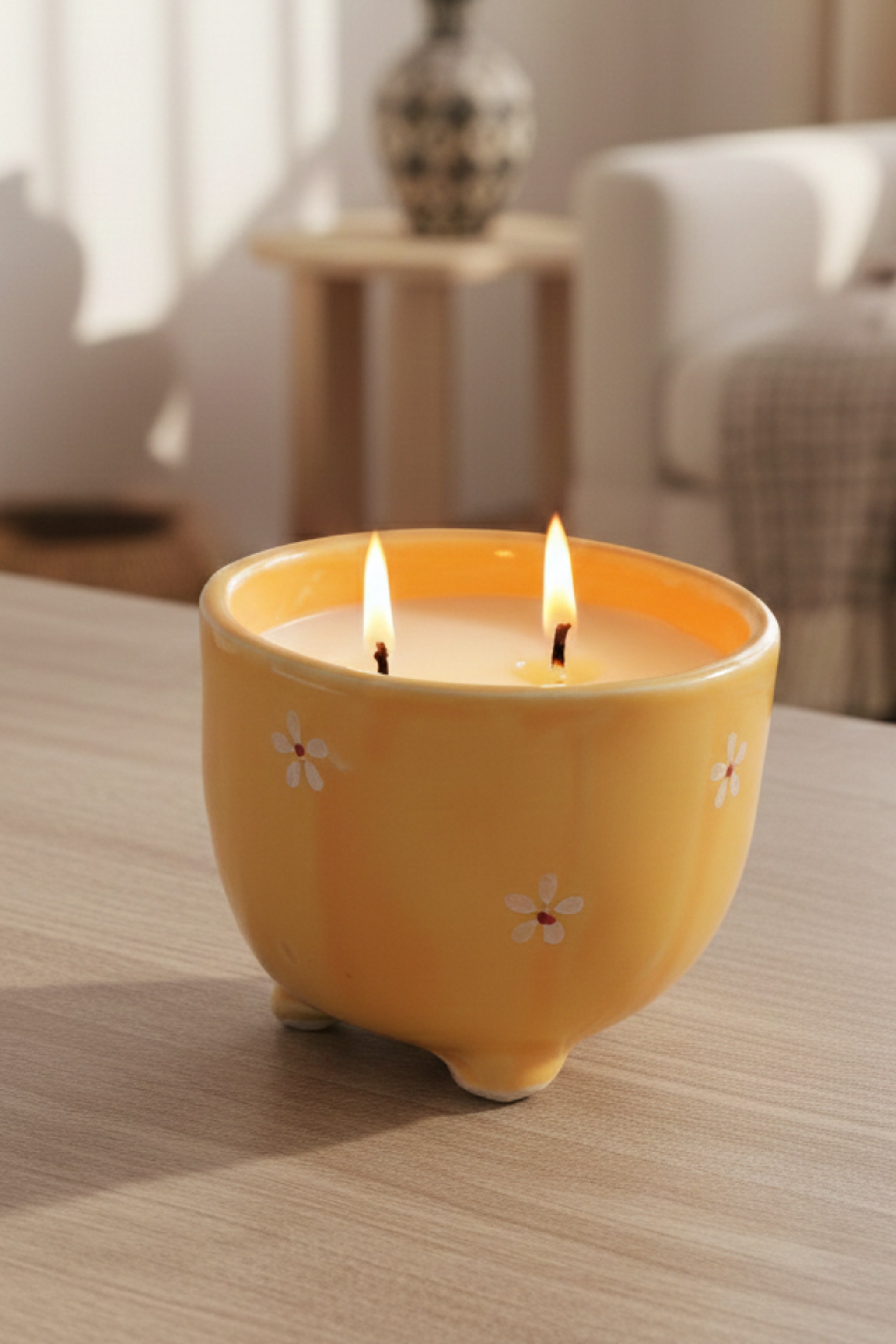 Sugar & Citrus | Ceramic footed bowl |Scented candle