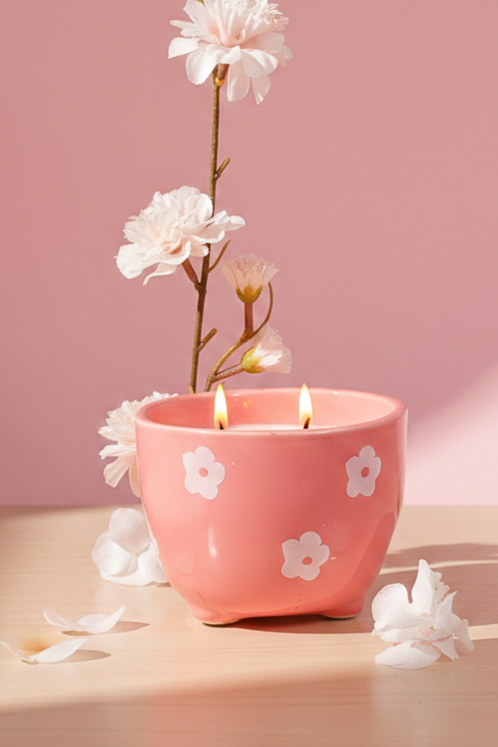 Floral Harmony | Ceramic footed bowl |Scented candle