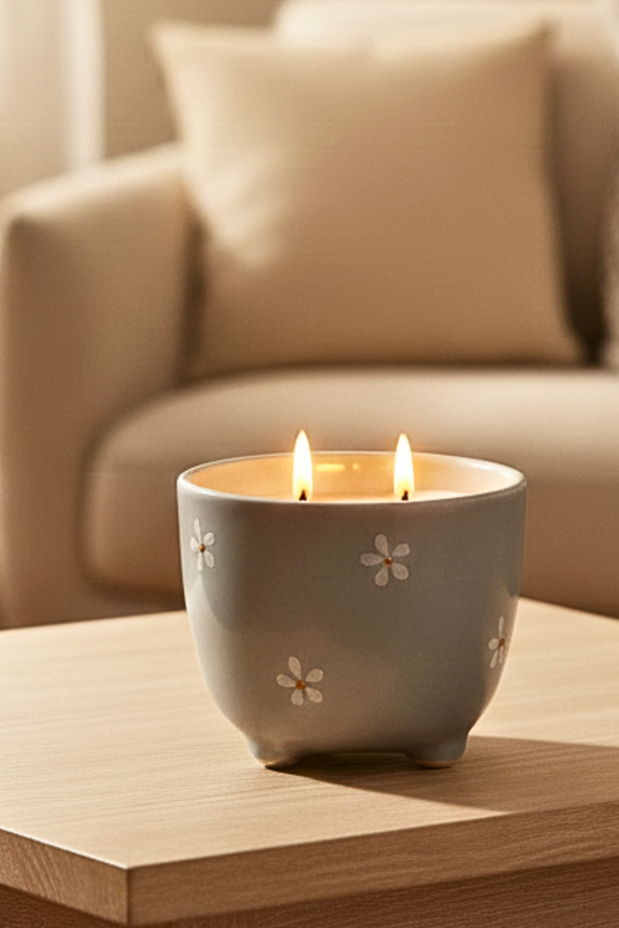 Lavender Whisper | Ceramic footed bowl |Scented candle