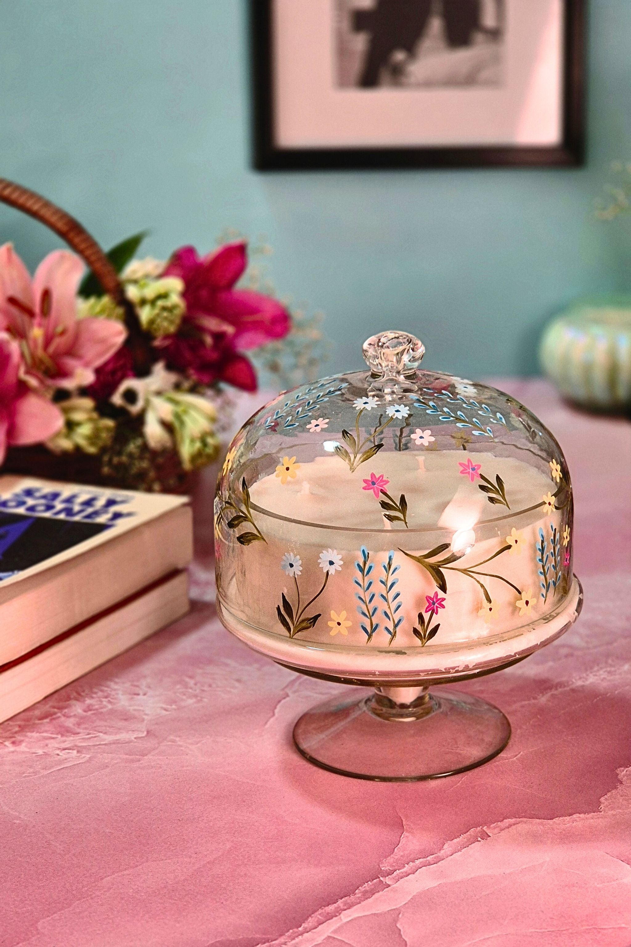 Floral Cascade | Hand Painted Dome Jar Candle
