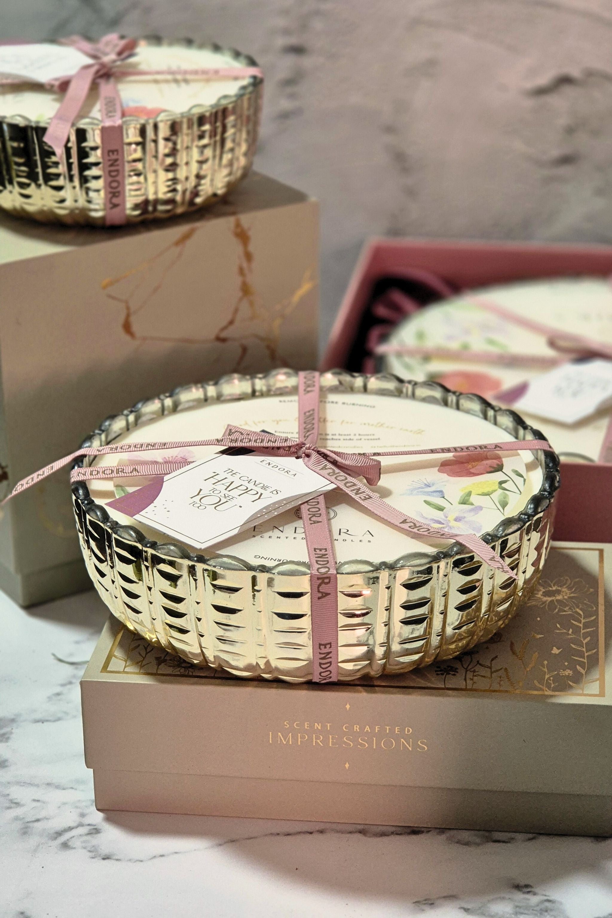 Platinum glass Urli | Rice Cut | Scented Candles