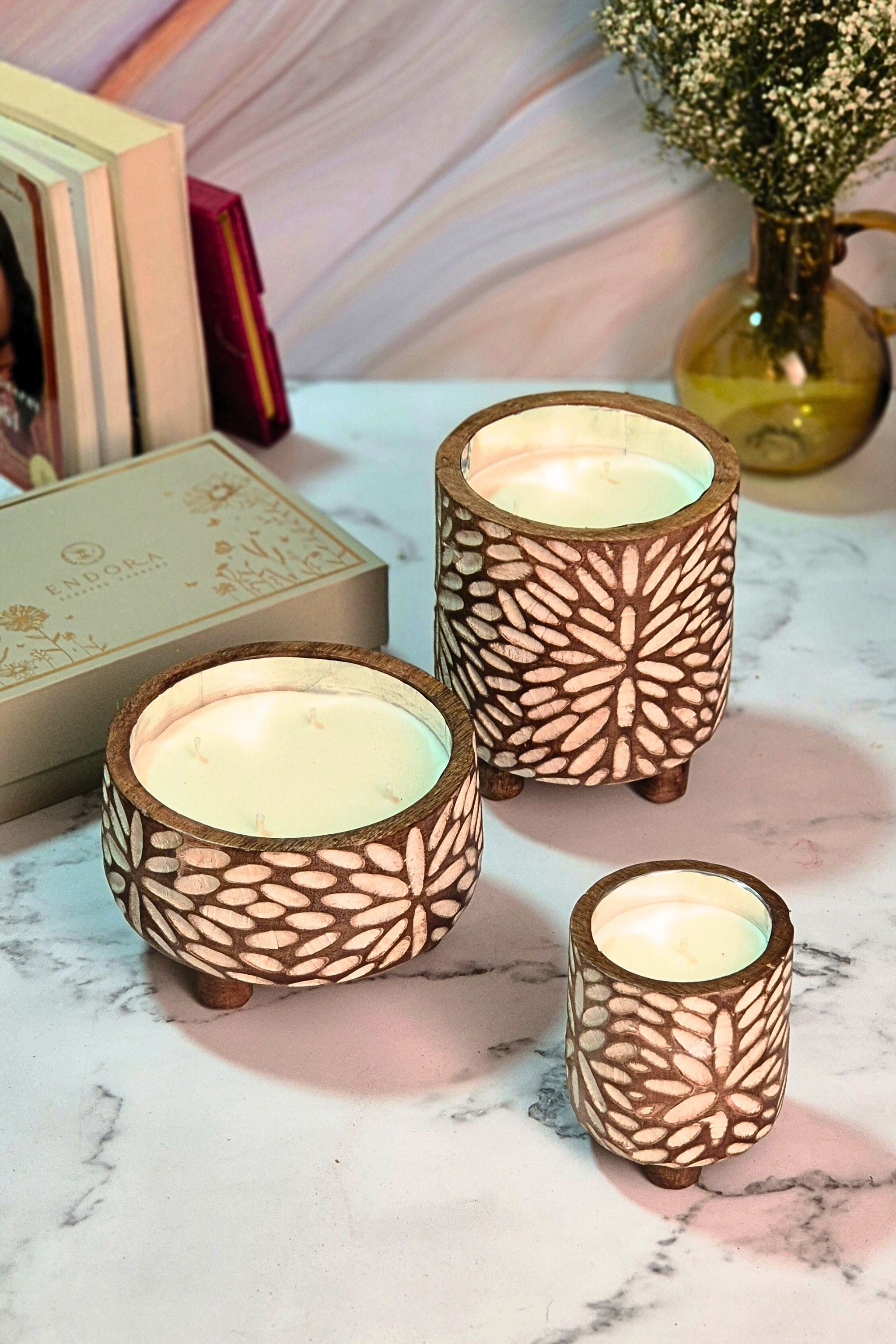 Wooden Flora Candles