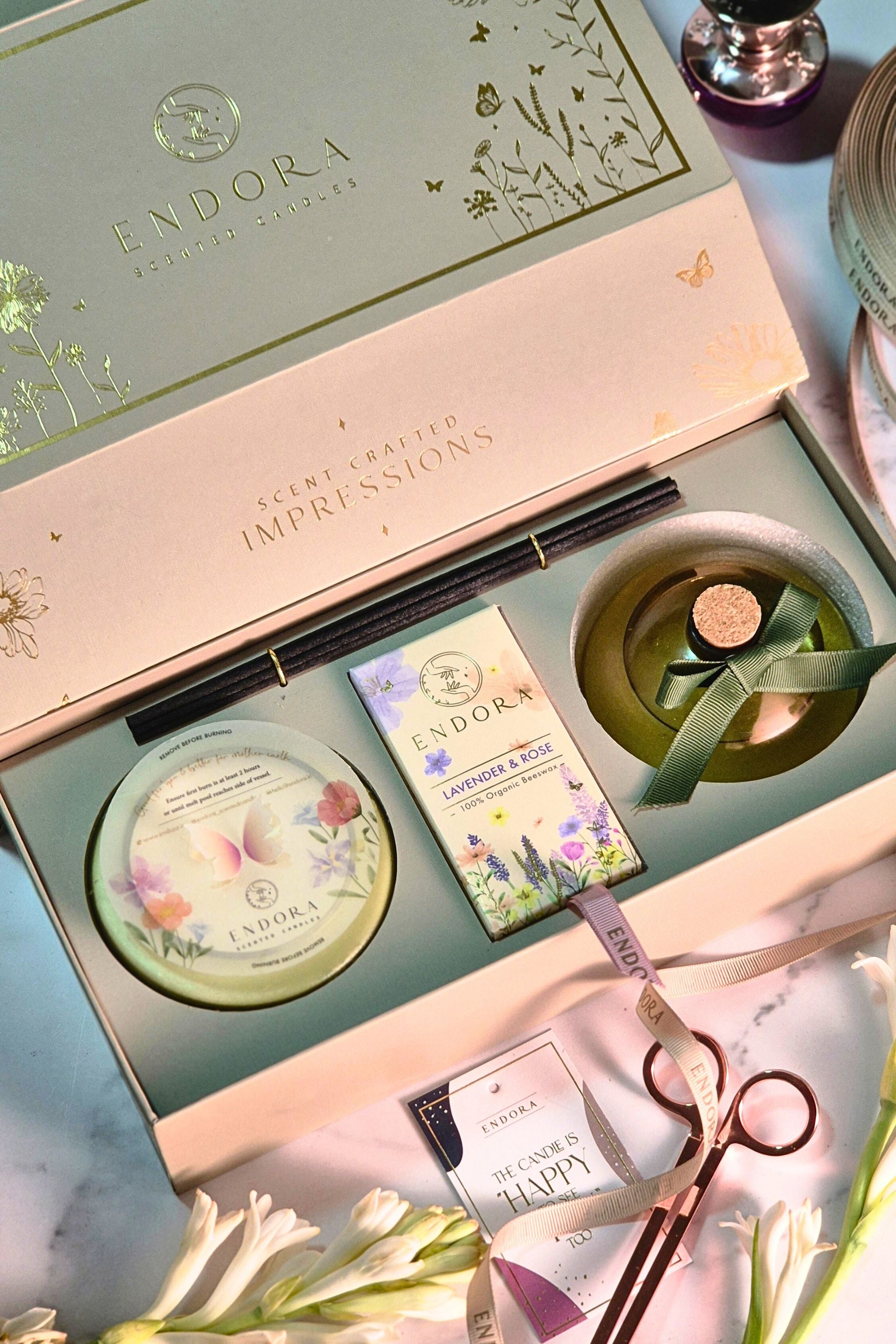 Monet's Set - Candle & Diffuser Duo | Olive Green | Eucalyptus balsam