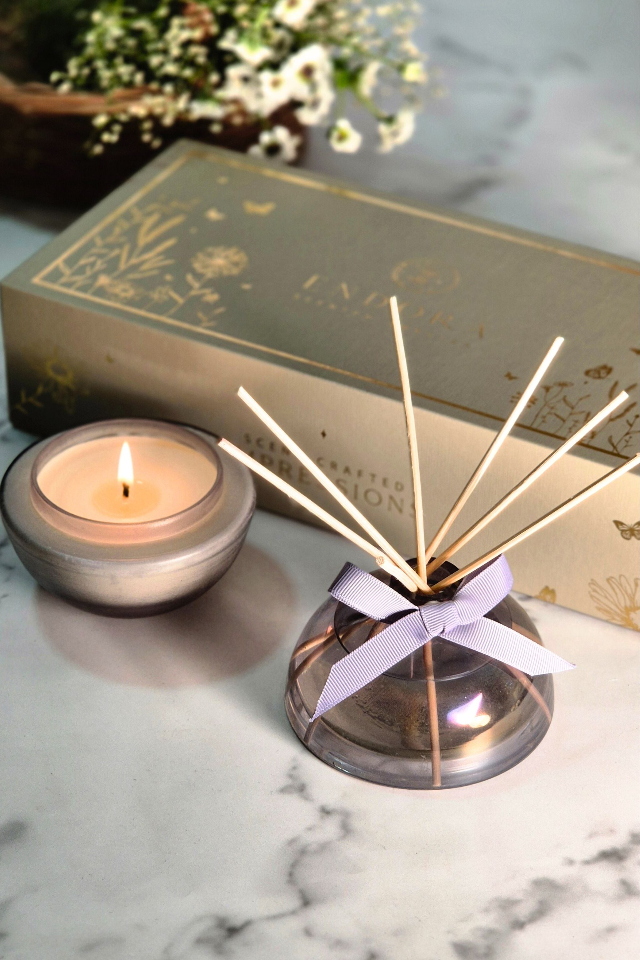 Monet's Set - Candle & Diffuser Duo | Smoke | Cardamom & Mimosa
