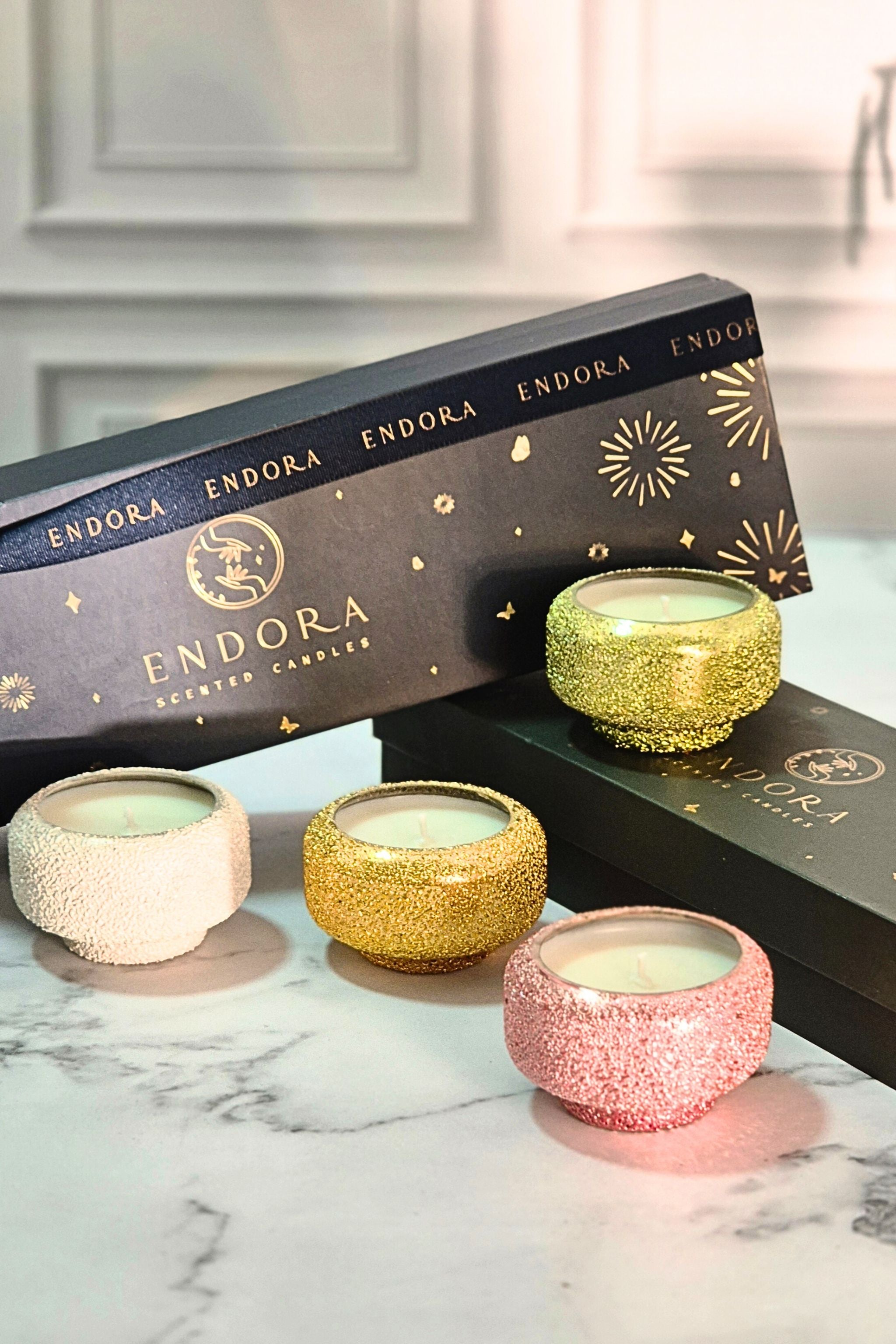 Scented Crinkle Diyas | Set Of 4 Assorted Fragrances