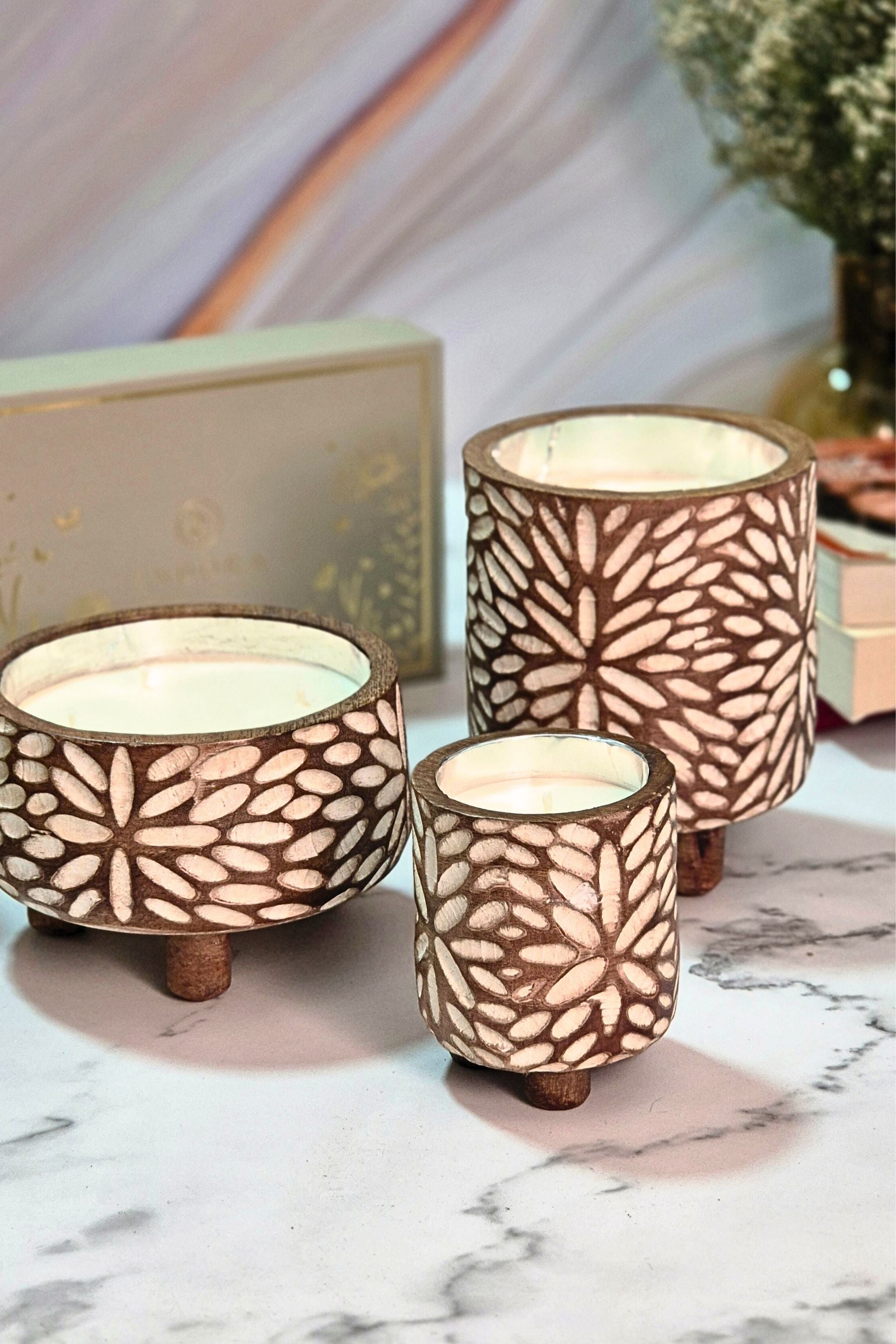 Wooden Flora Candles