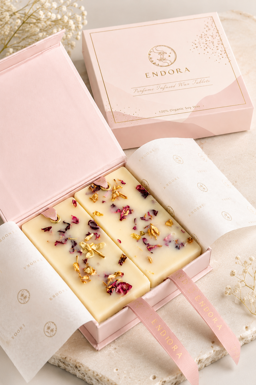 Lavender and Rose blend beeswax tablets (set of 2)