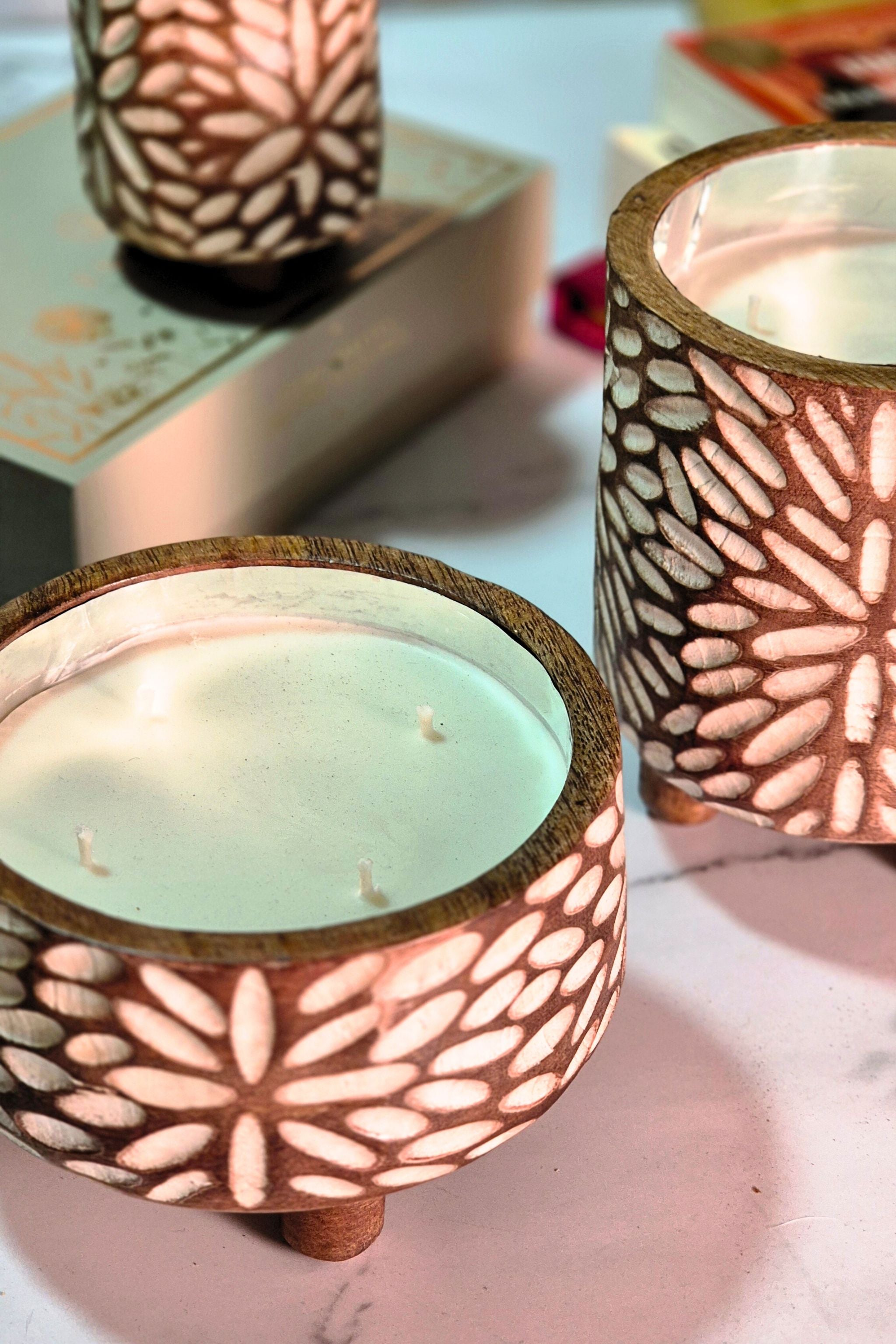 Wooden Flora Candles