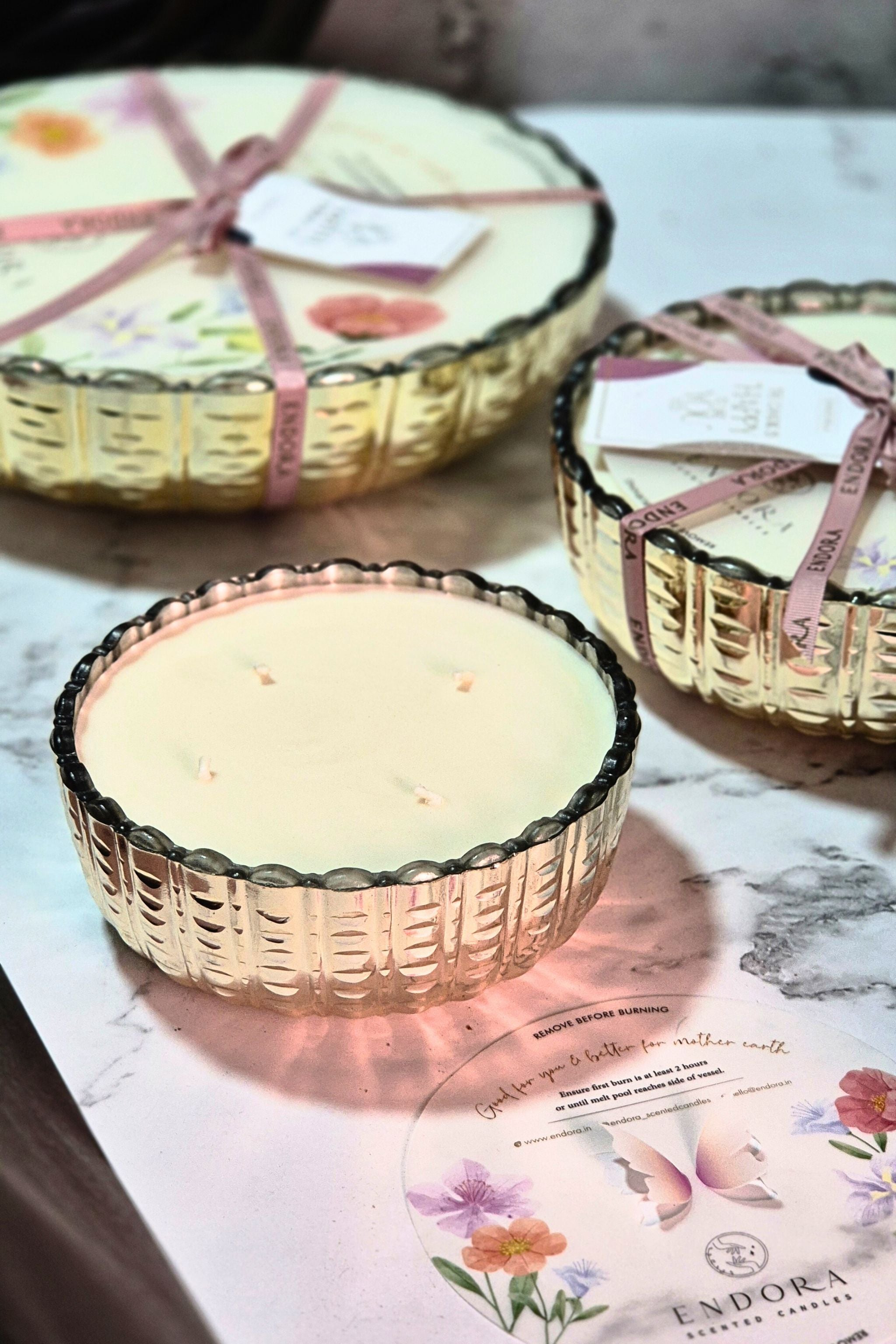 Platinum glass Urli | Rice Cut | Scented Candles