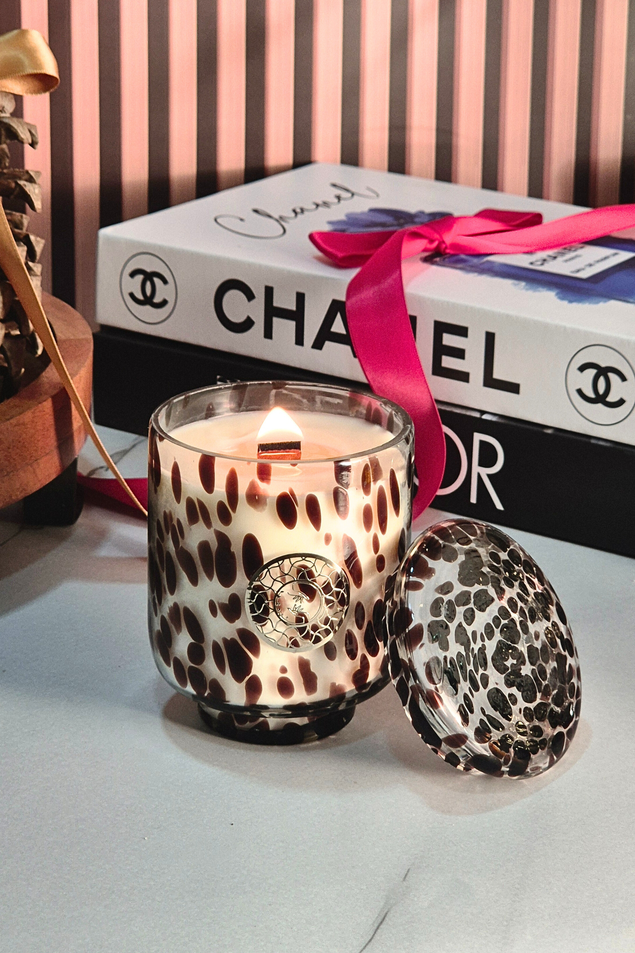 Fireside Whisper | Wooden Wick Spotted Candle