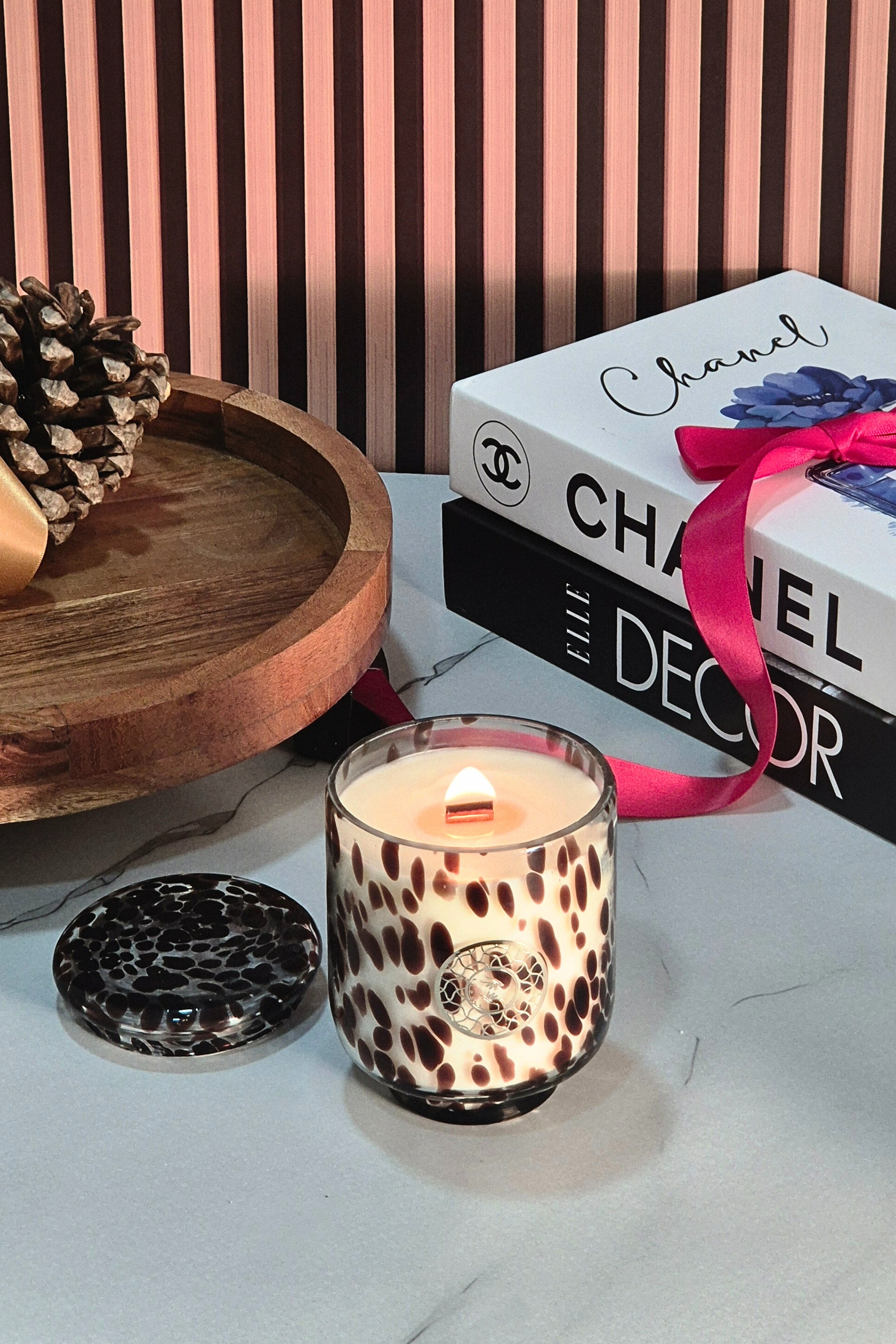 Fireside Whisper | Wooden Wick Spotted Candle