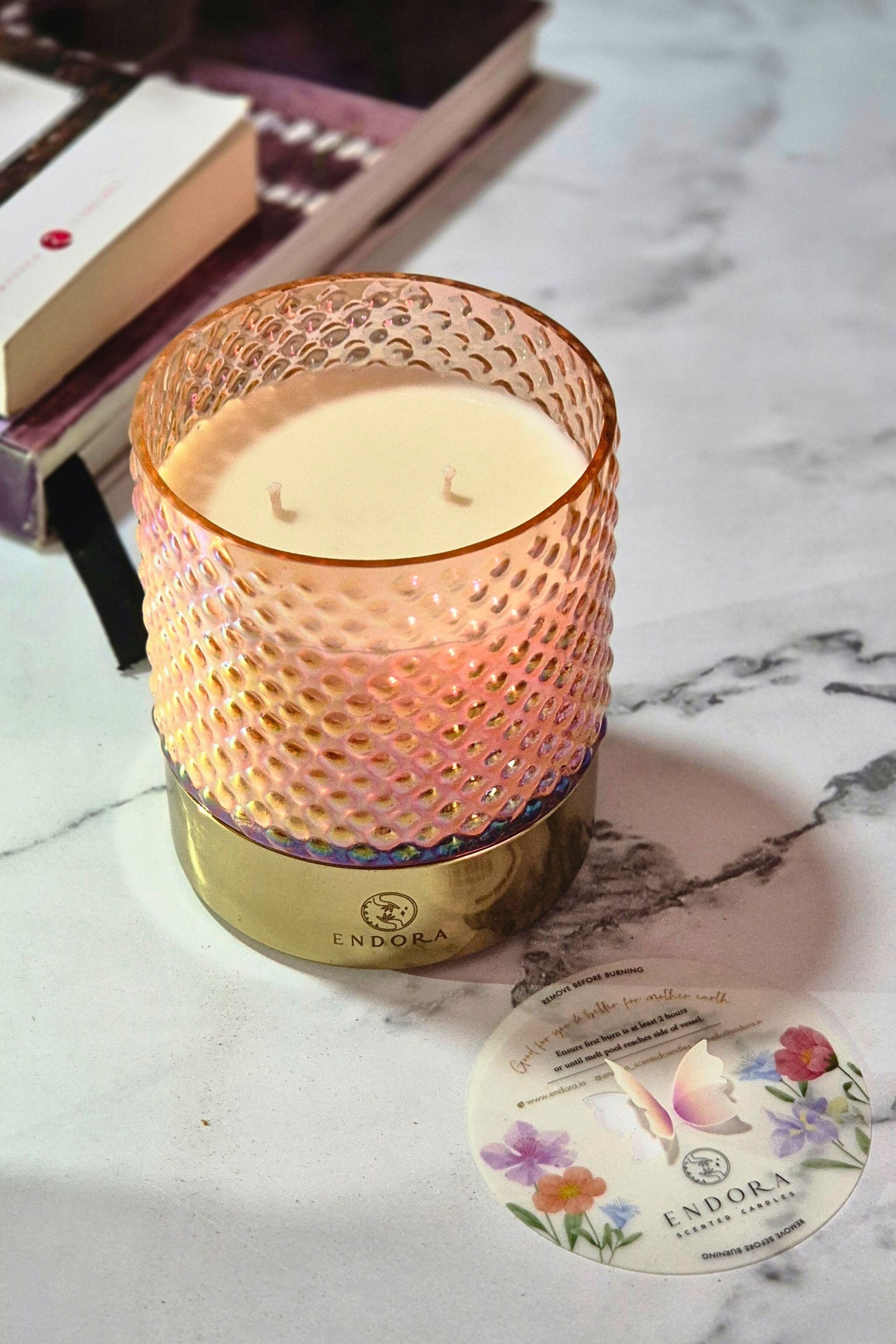 Retro Jar candle + Wax tablet gift set | Lustre Pink | Scented Candle