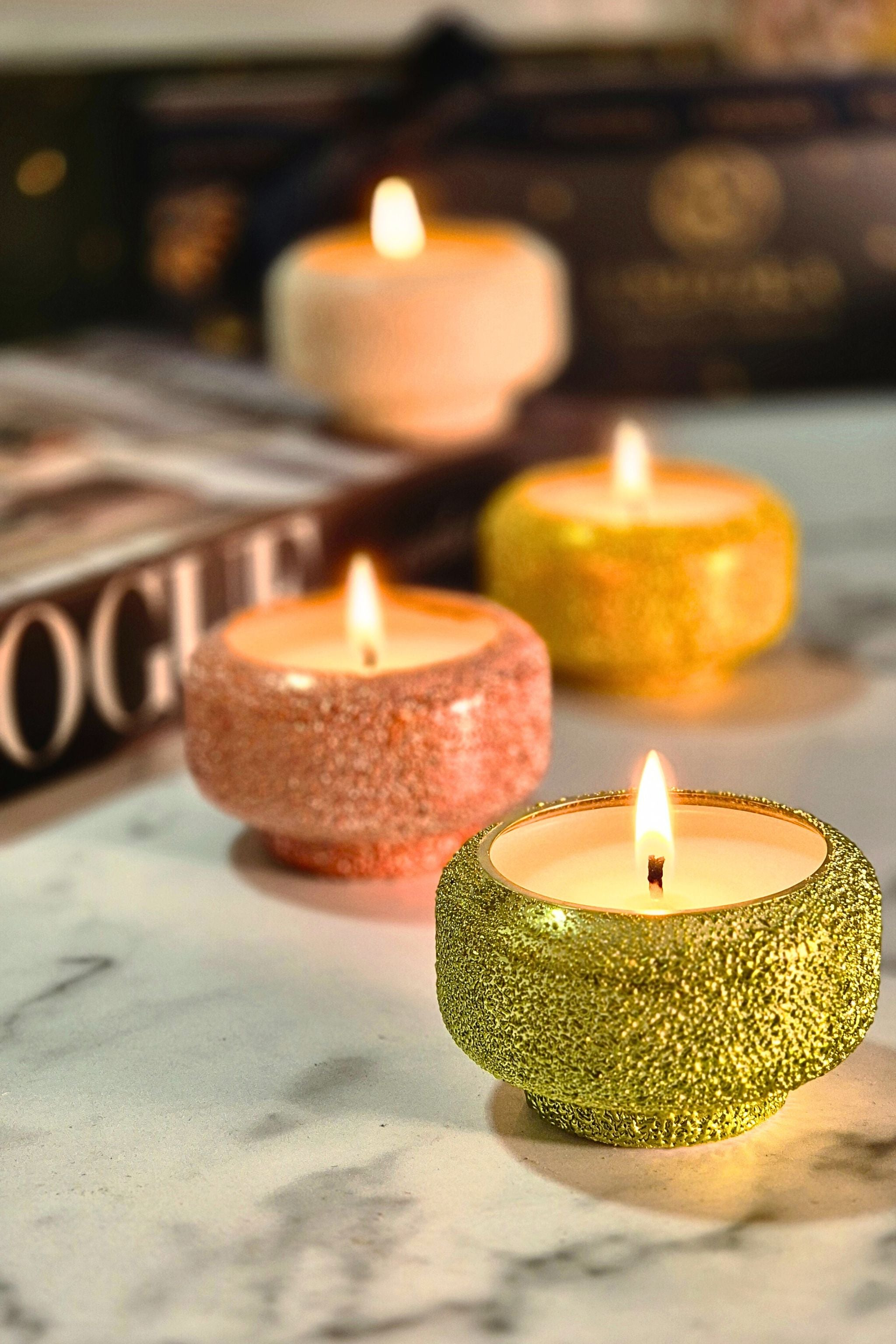 Scented Crinkle Diyas | Set Of 4 Assorted Fragrances