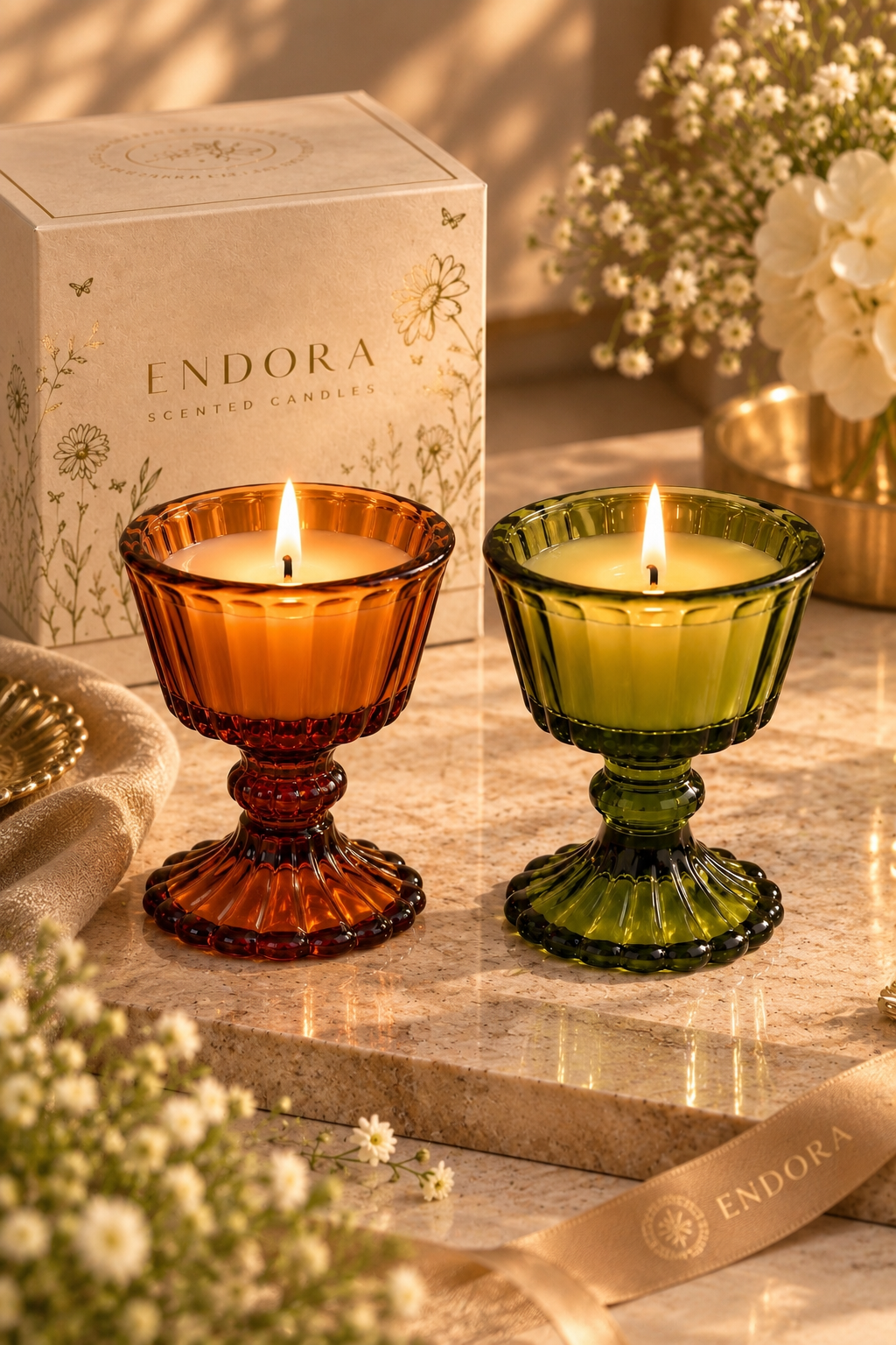 The Vintage Goblet Candle Set of 2