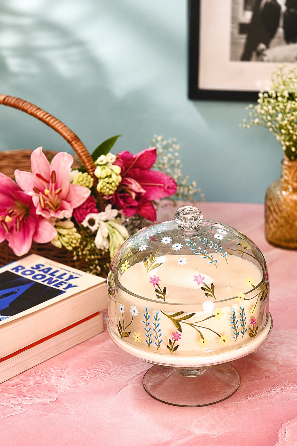 Floral Cascade | Hand Painted Dome Jar Candle