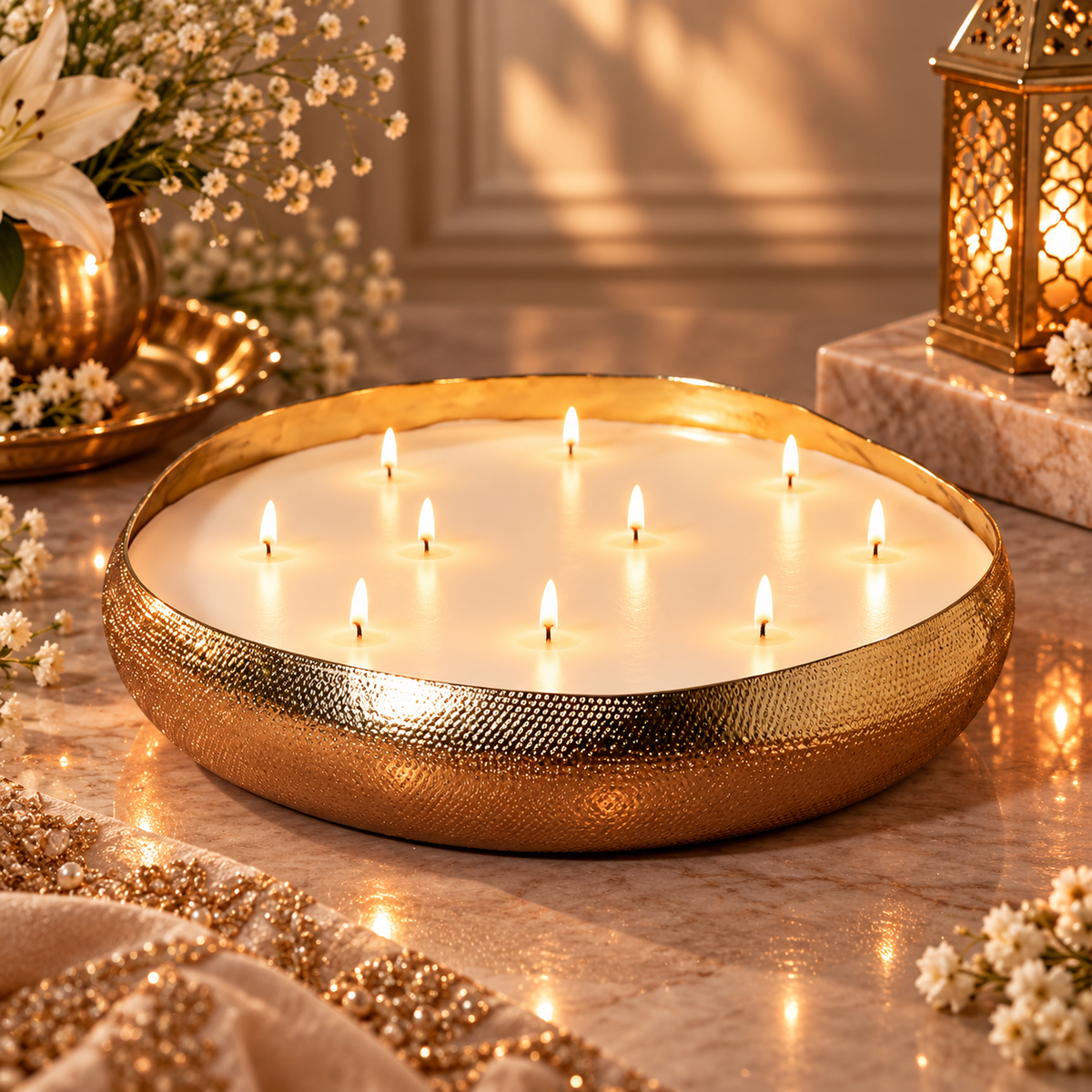 Gold Metal urli | Set of 3