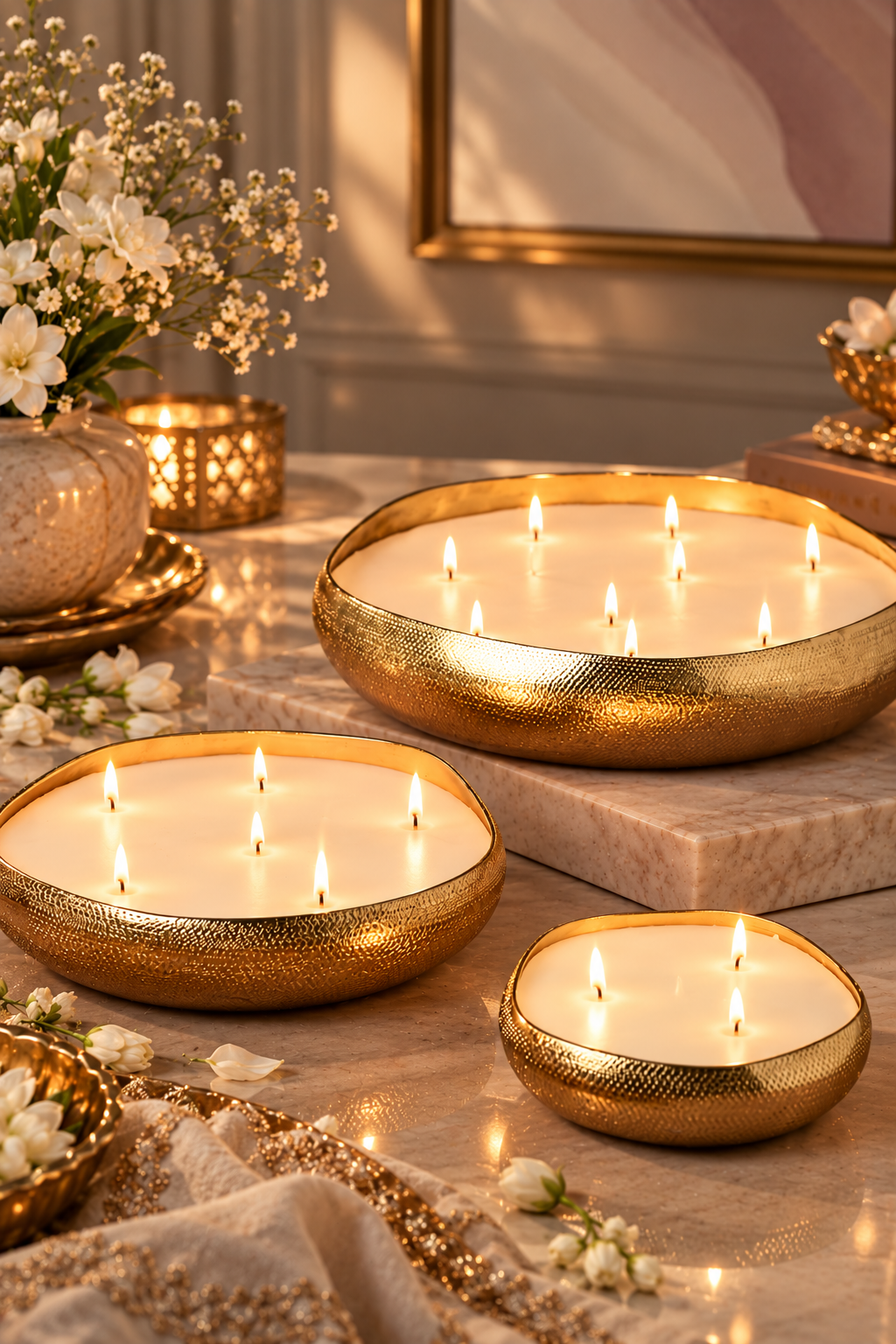 Gold Metal urli | Set of 3