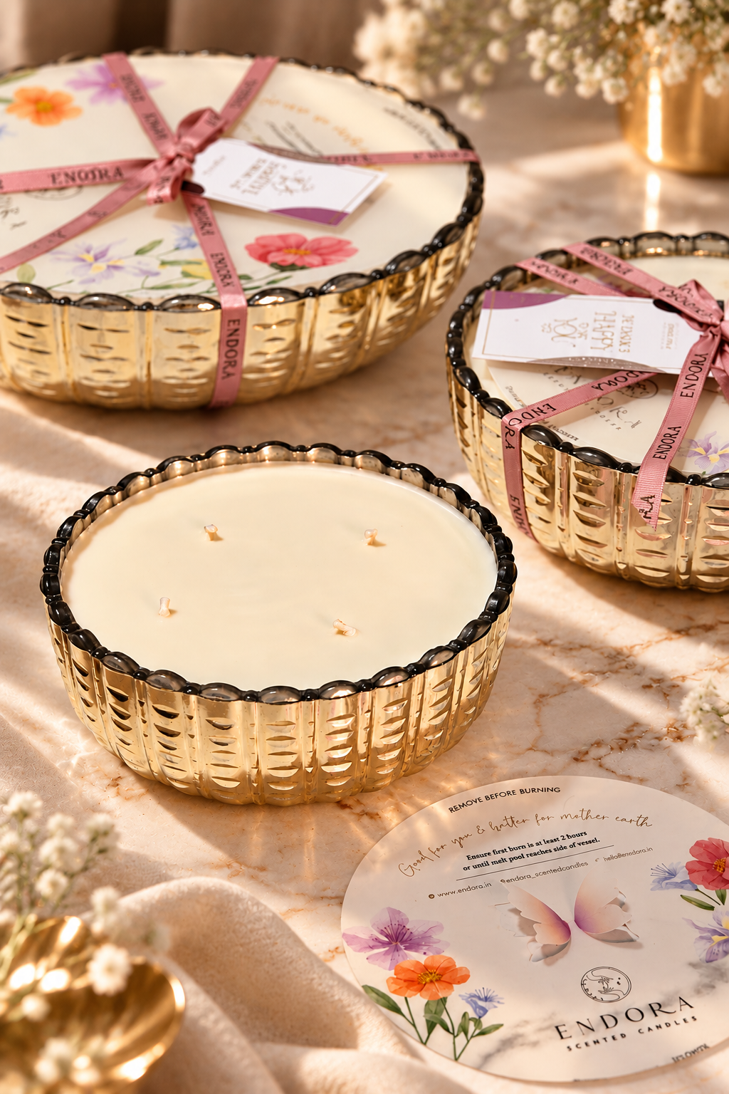 Platinum glass Urli | Rice Cut | Scented Candles