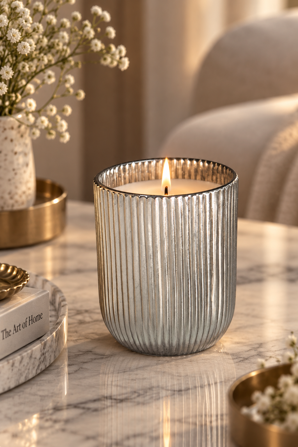 The Grooved Platinum Candle
