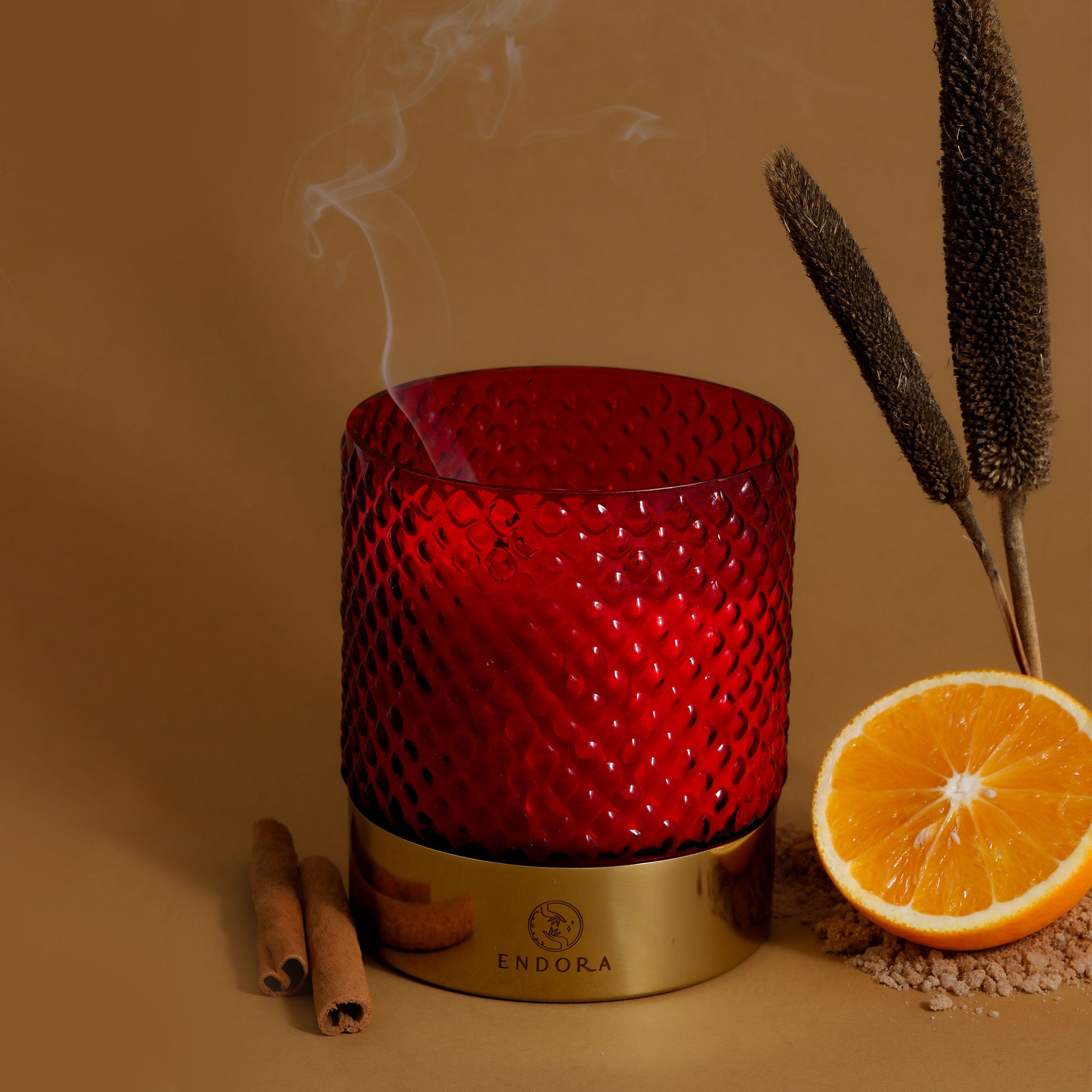 Emerald Red Retro Jar + Wax Tablet Set Of 2