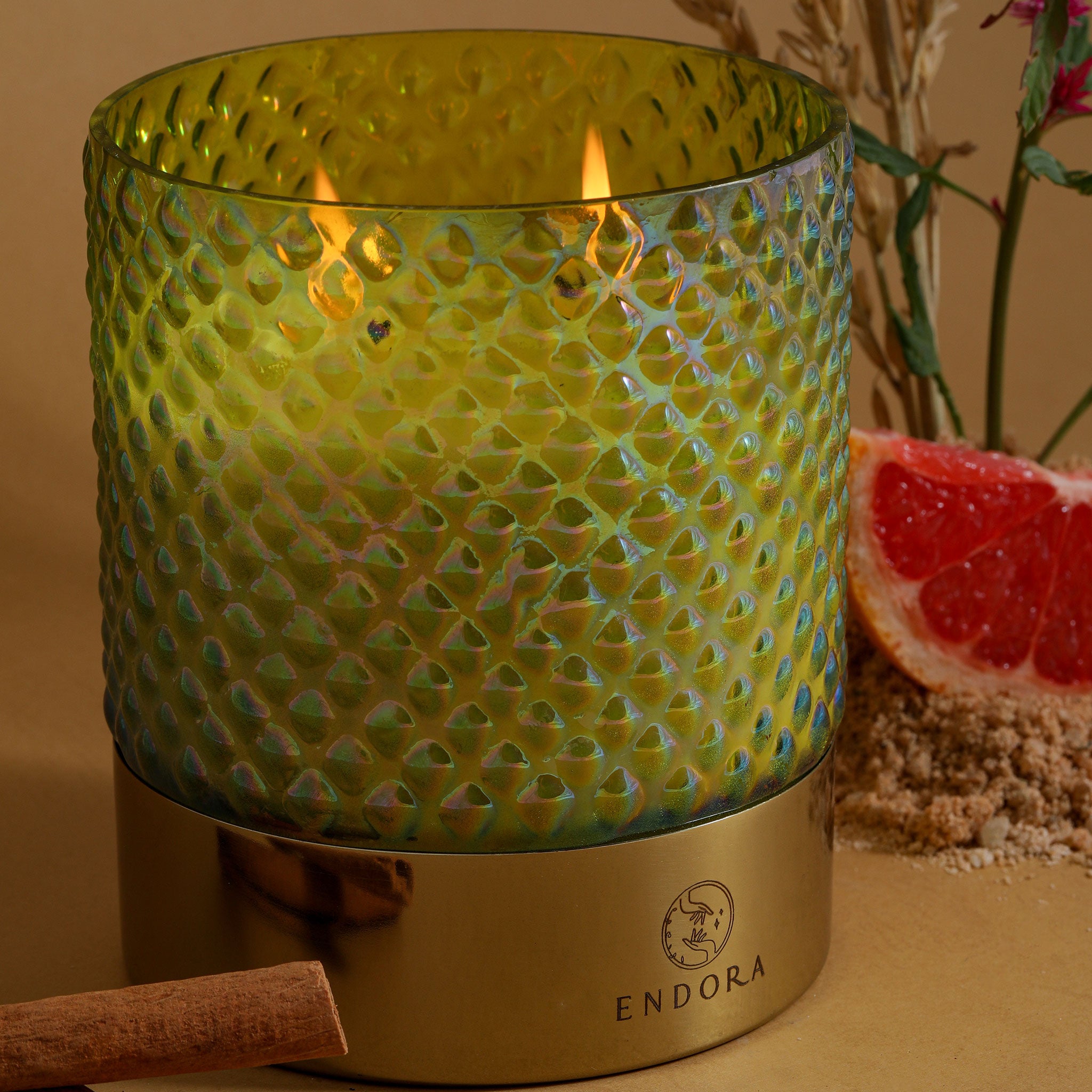 Retro Jar candle + Wax tablet gift set | Olive Green | Scented Candle