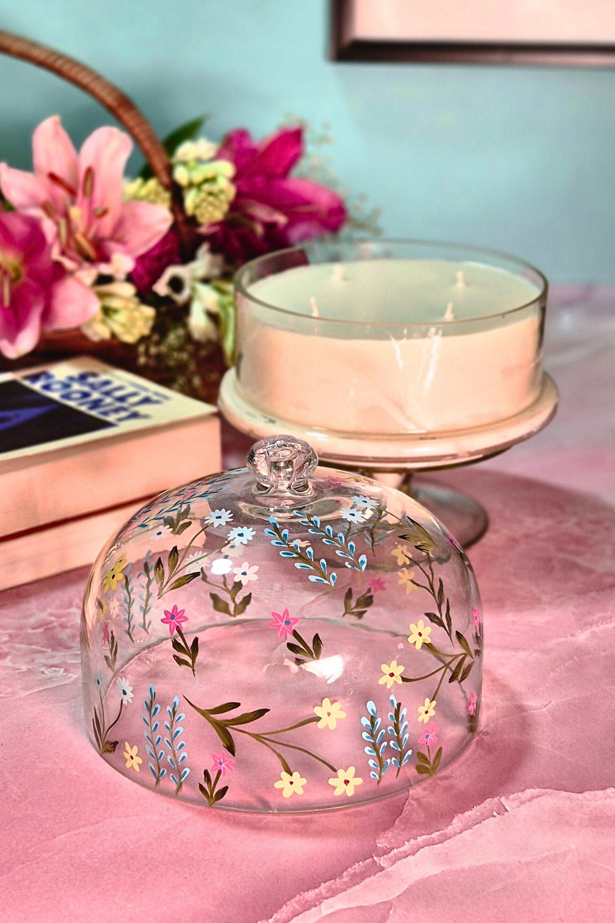 Floral Cascade | Hand Painted Dome Jar Candle