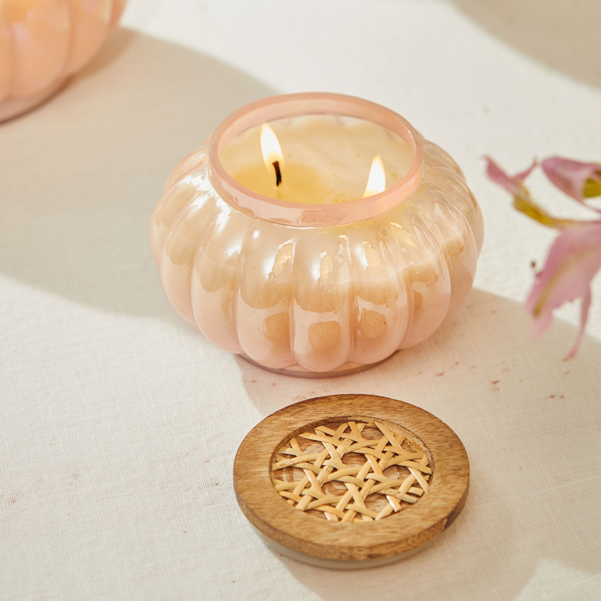 Pink Boho Lid Pumpkin Jar + Wax Tablet