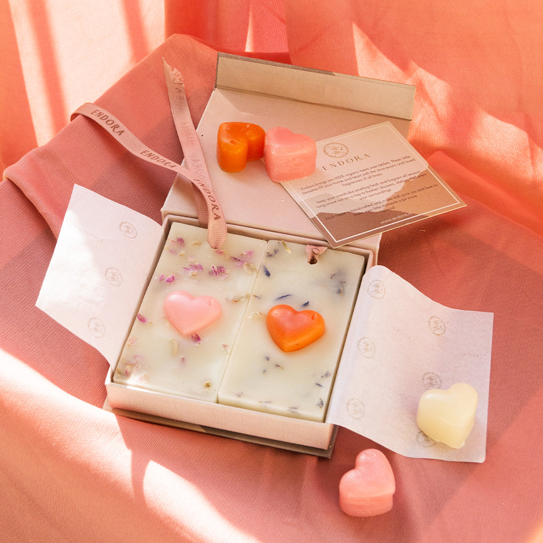 Heart Pop beeswax tablets (set of 2) | French rose