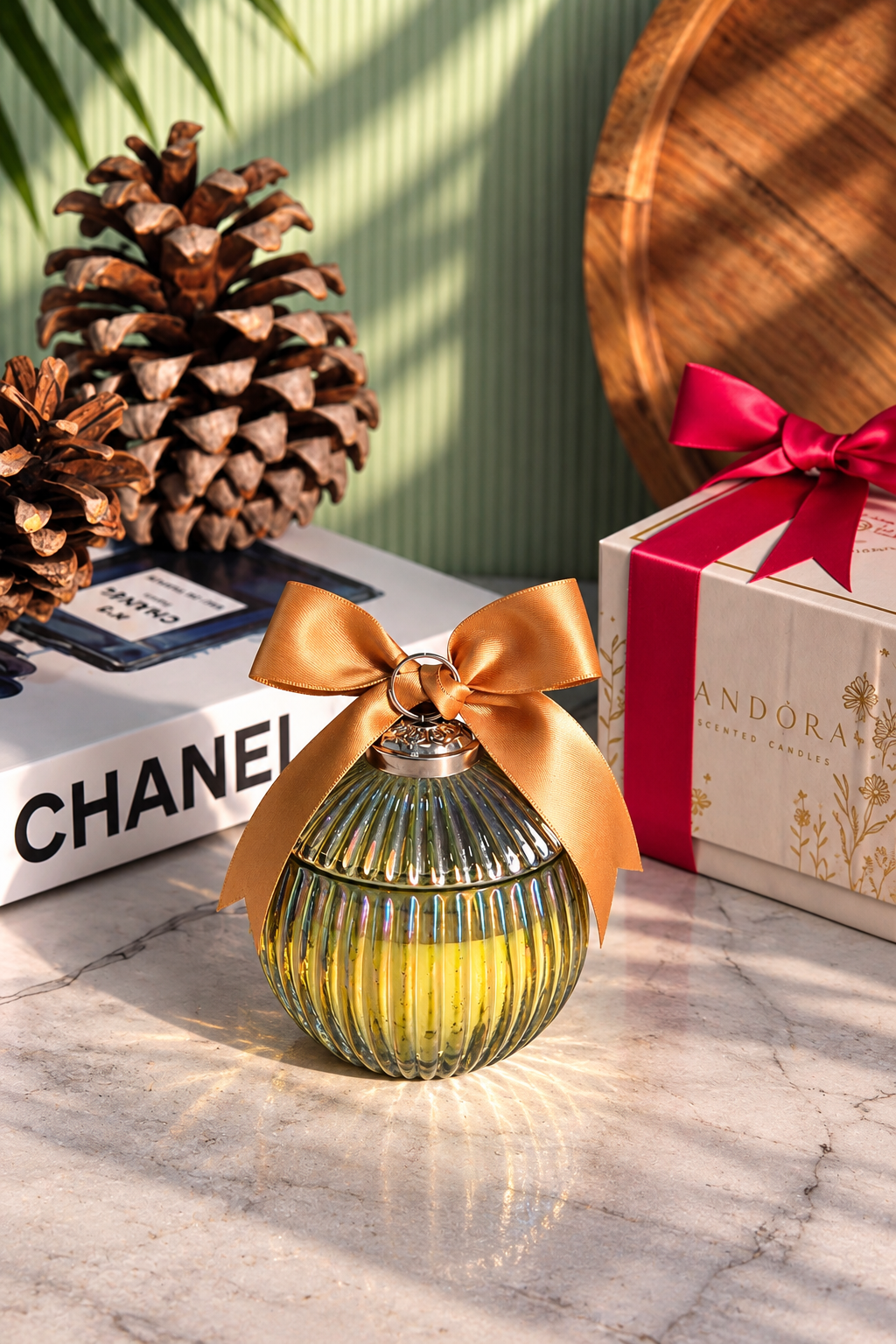 Ornament Candle – Olive Green Citrus Fir