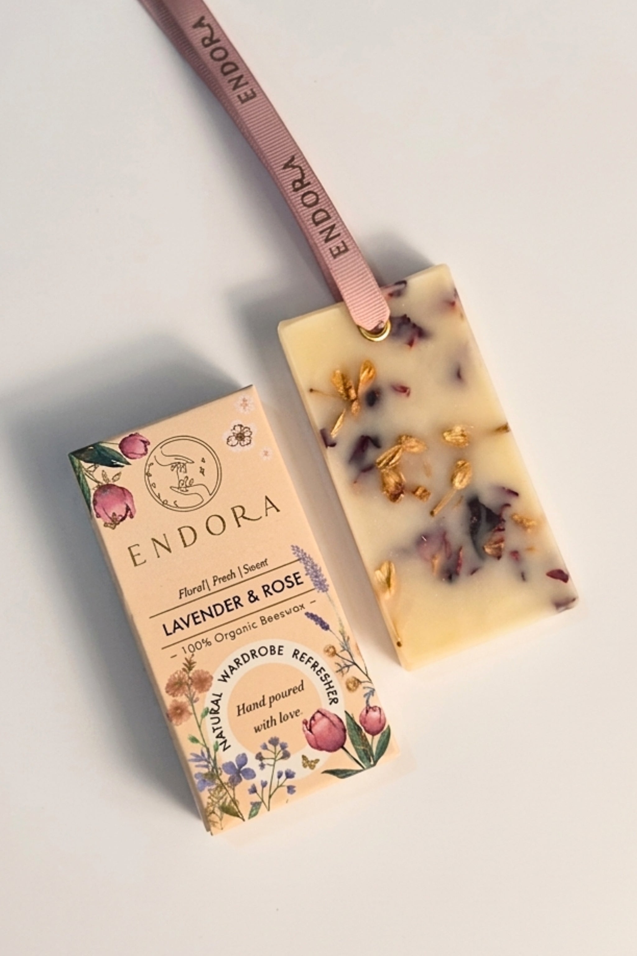 Lavender & Rose blend Infused beeswax tablet | Wardrobe & Washroom Refresher