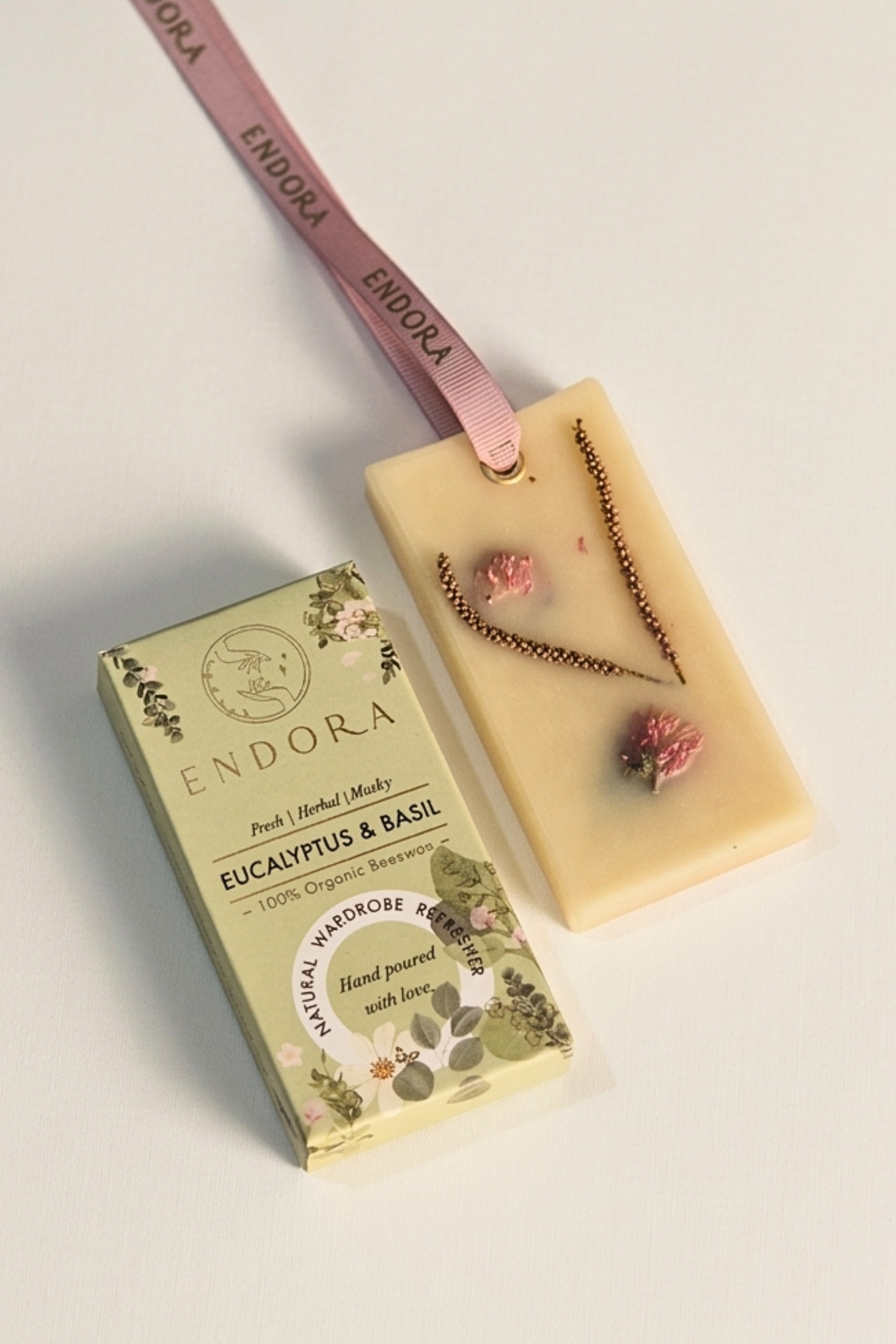 Eucalyptus & Basil Infused Beeswax tablet - Wardrobe & Washroom refresher