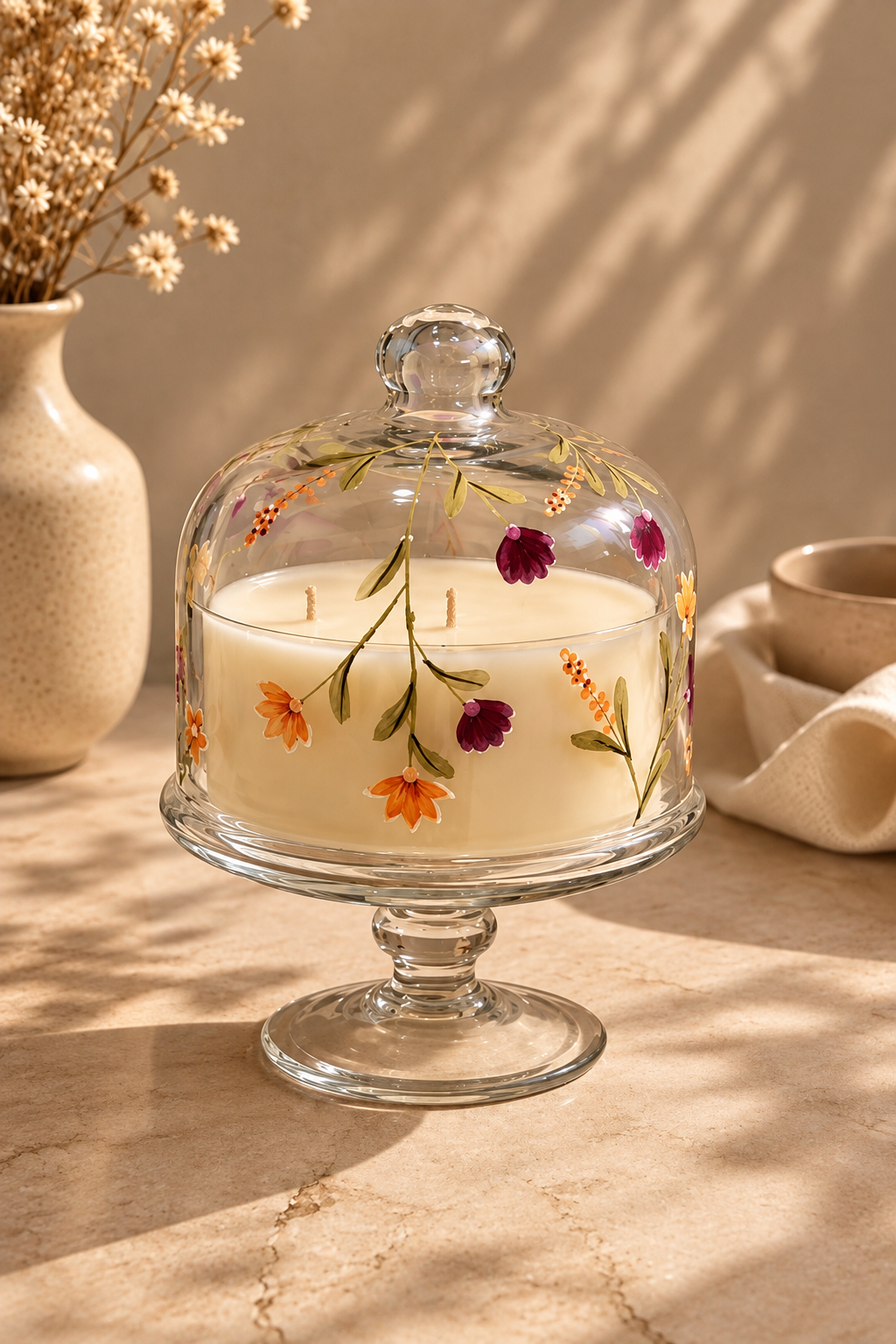 Floral Cascade | Hand Painted Dome Jar Candle