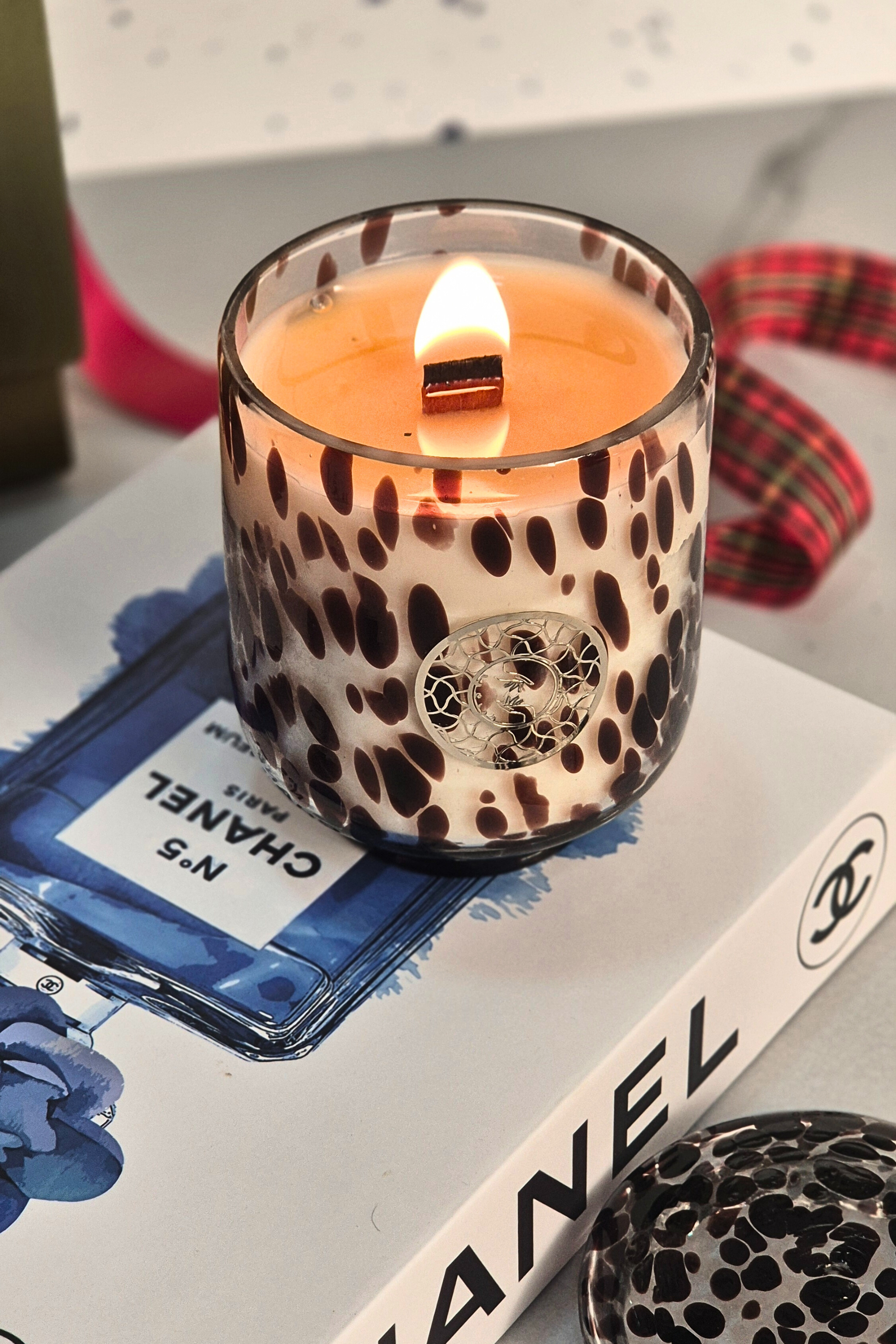 Fireside Whisper | Wooden Wick Spotted Candle