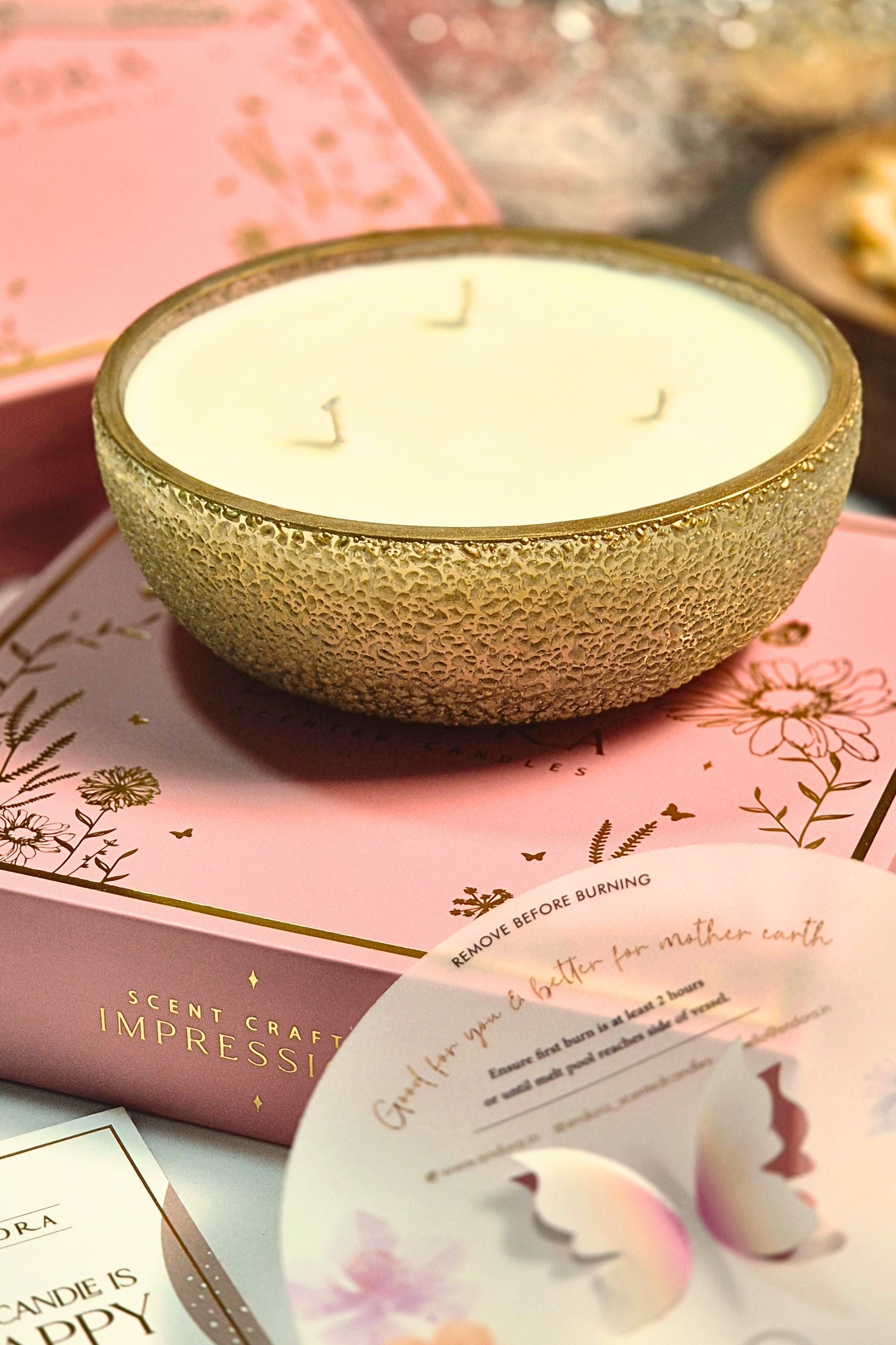 Crinkle 3 Wick Bowl | Scented Candle