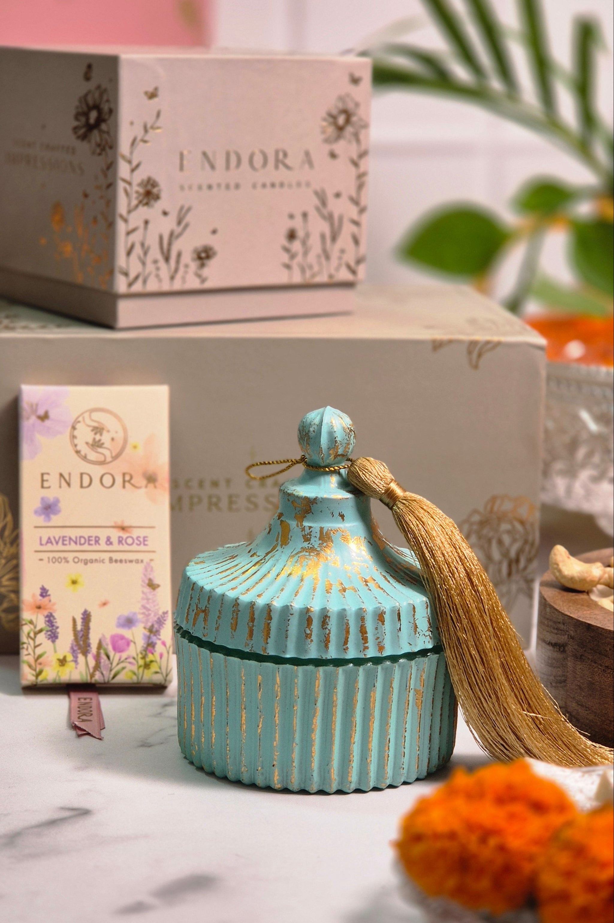 Baby Blue Candy Jar | Bergamot & Jasmine | Scented Candle