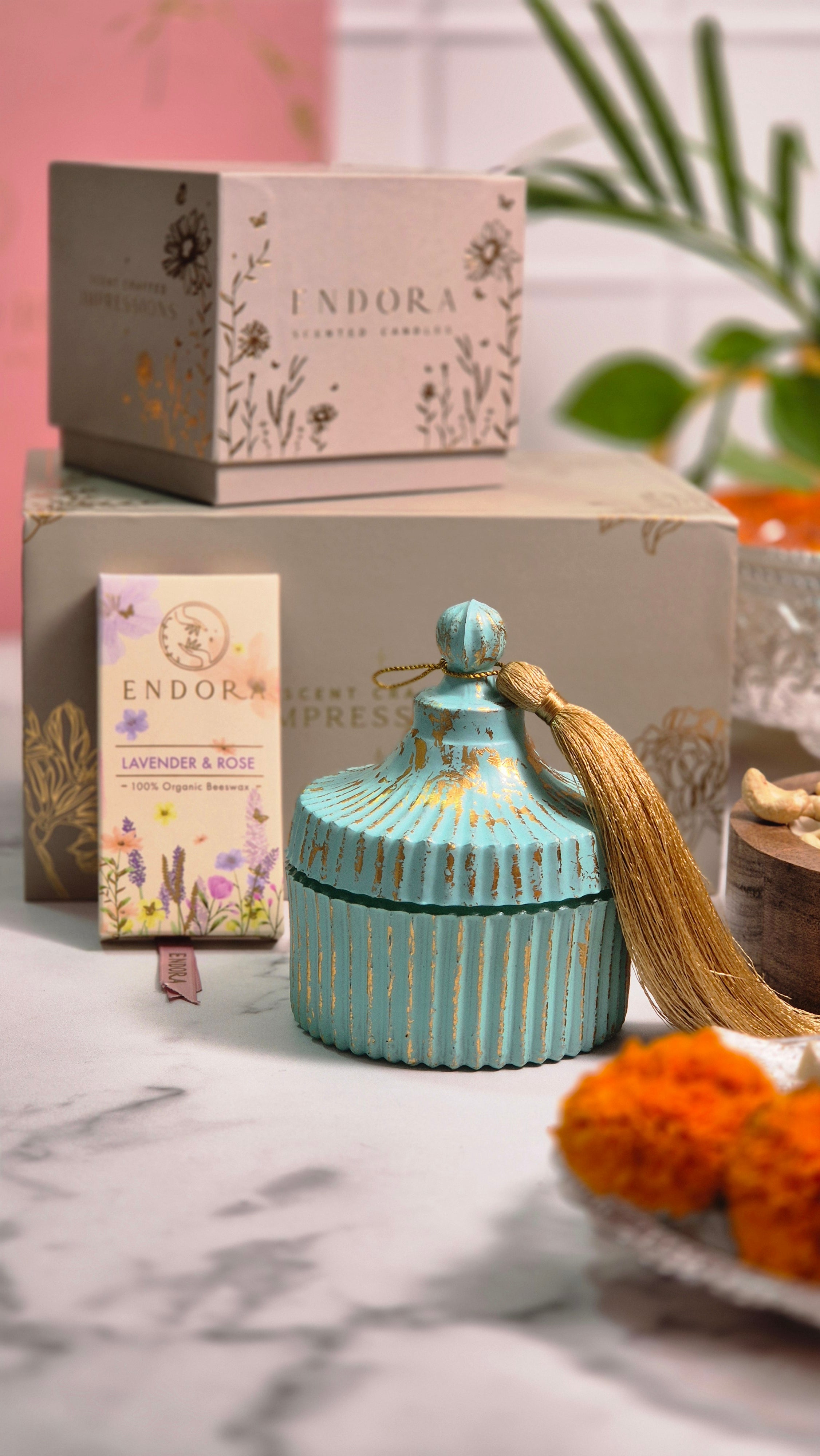 Baby Blue Candy Jar | Bergamot & Jasmine | Scented Candle