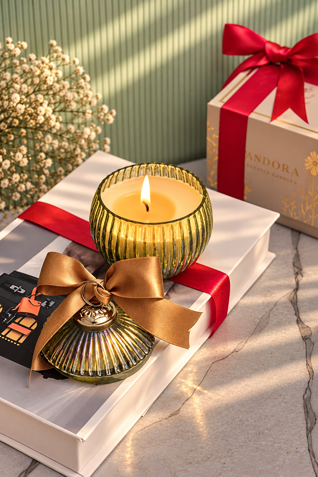 Ornament Candle – Olive Green Citrus Fir