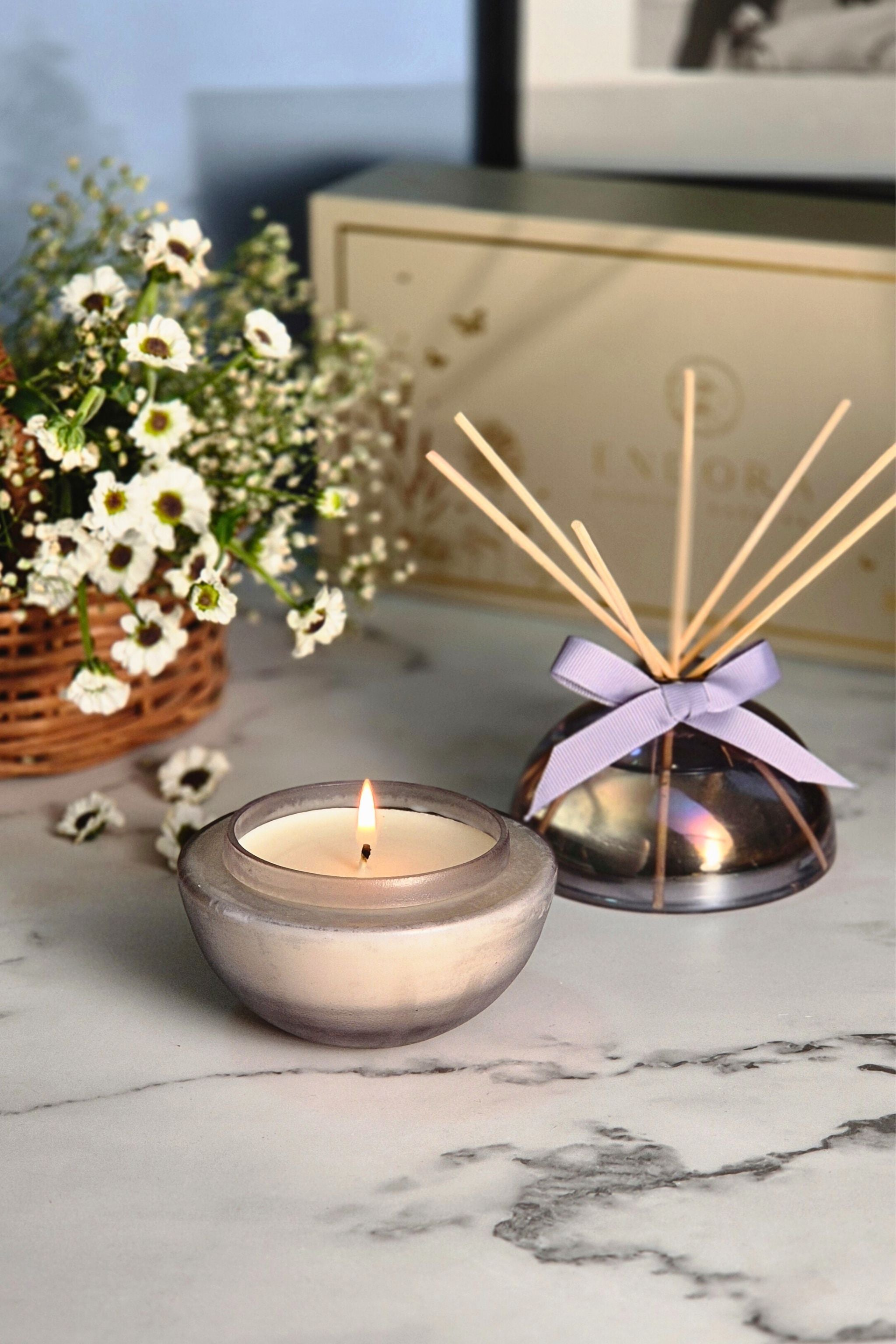 Monet's Set - Candle & Diffuser Duo | Smoke | Cardamom & Mimosa