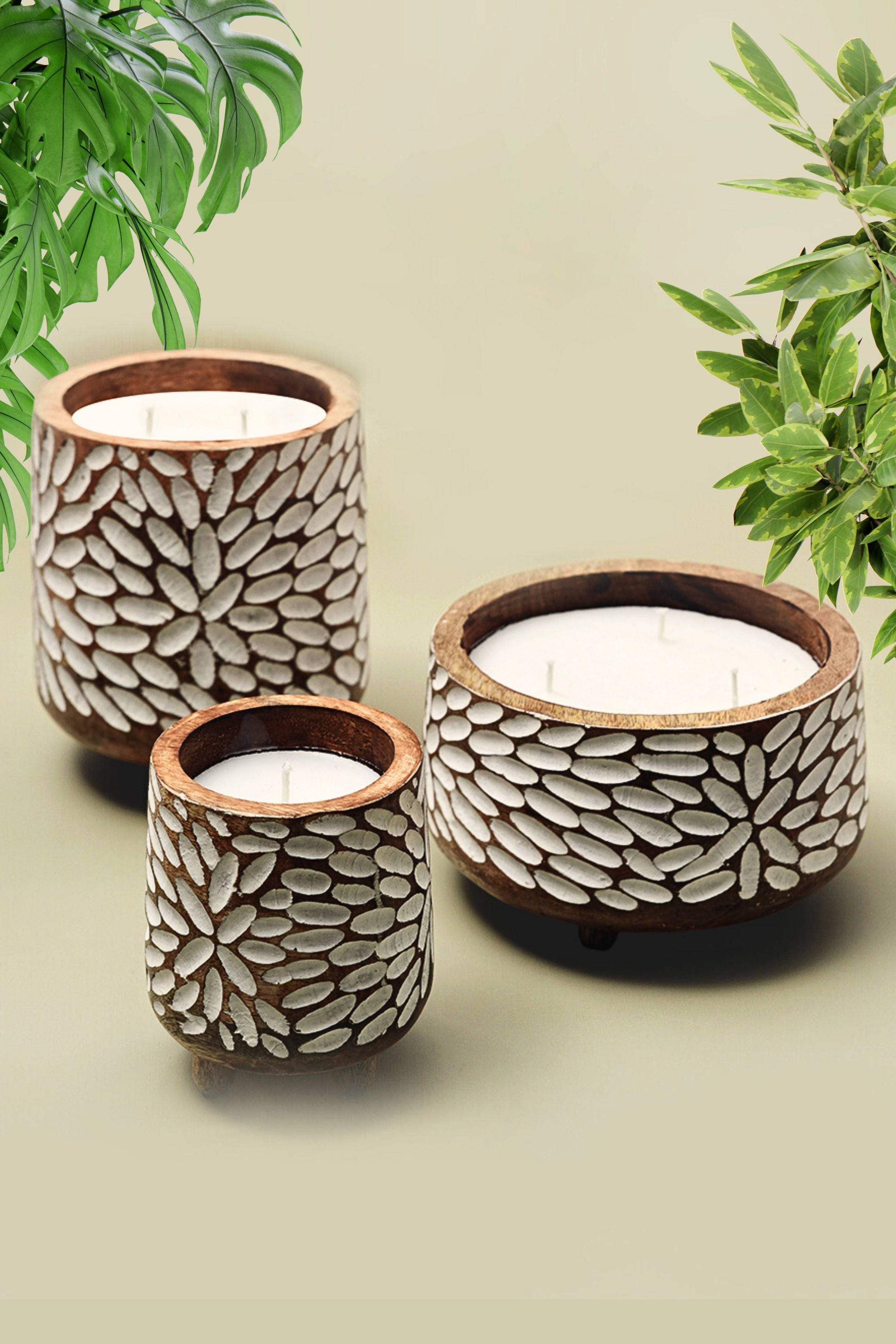 Wooden Flora Candles