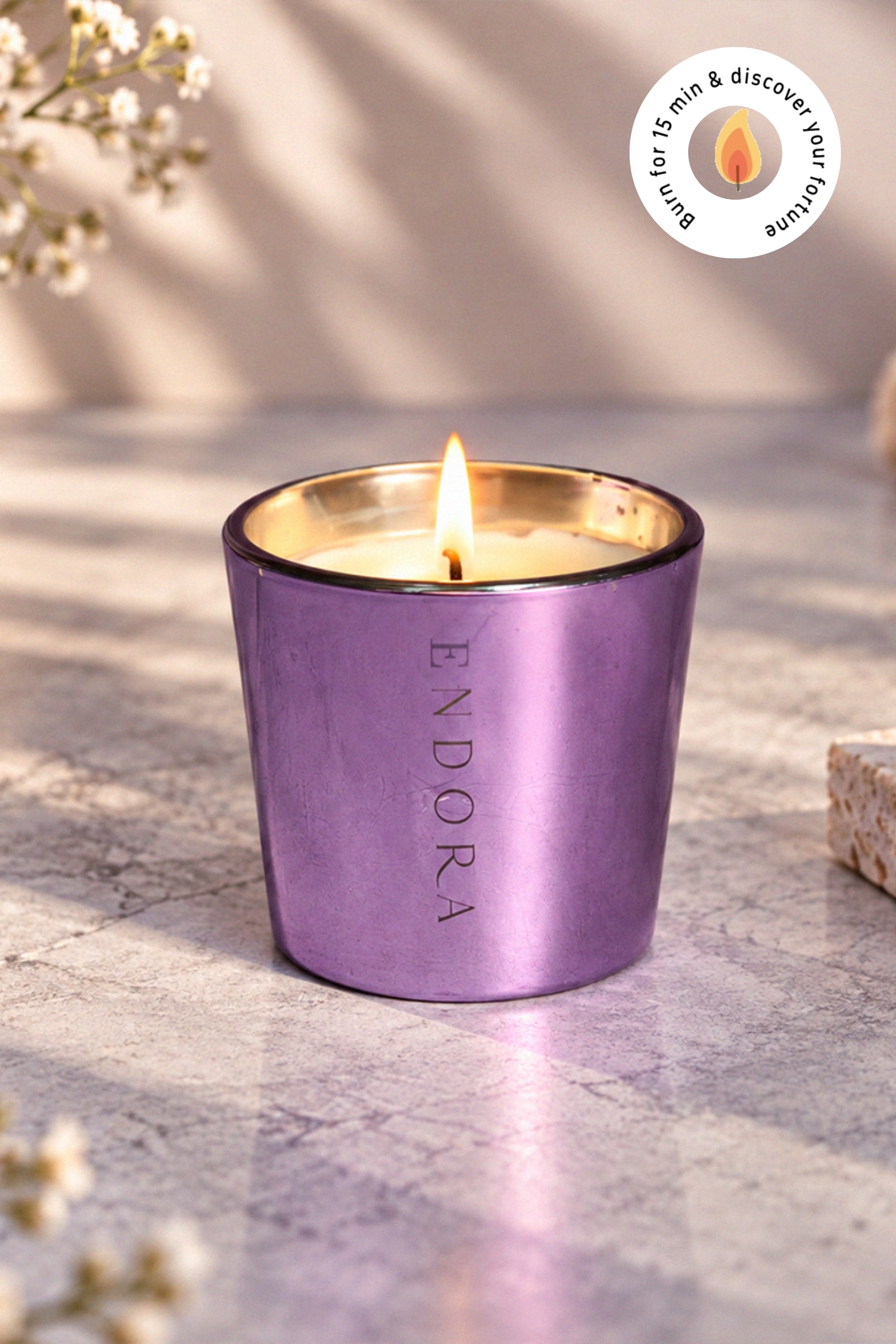Metalic Lavender Fortune Candle | Lavender