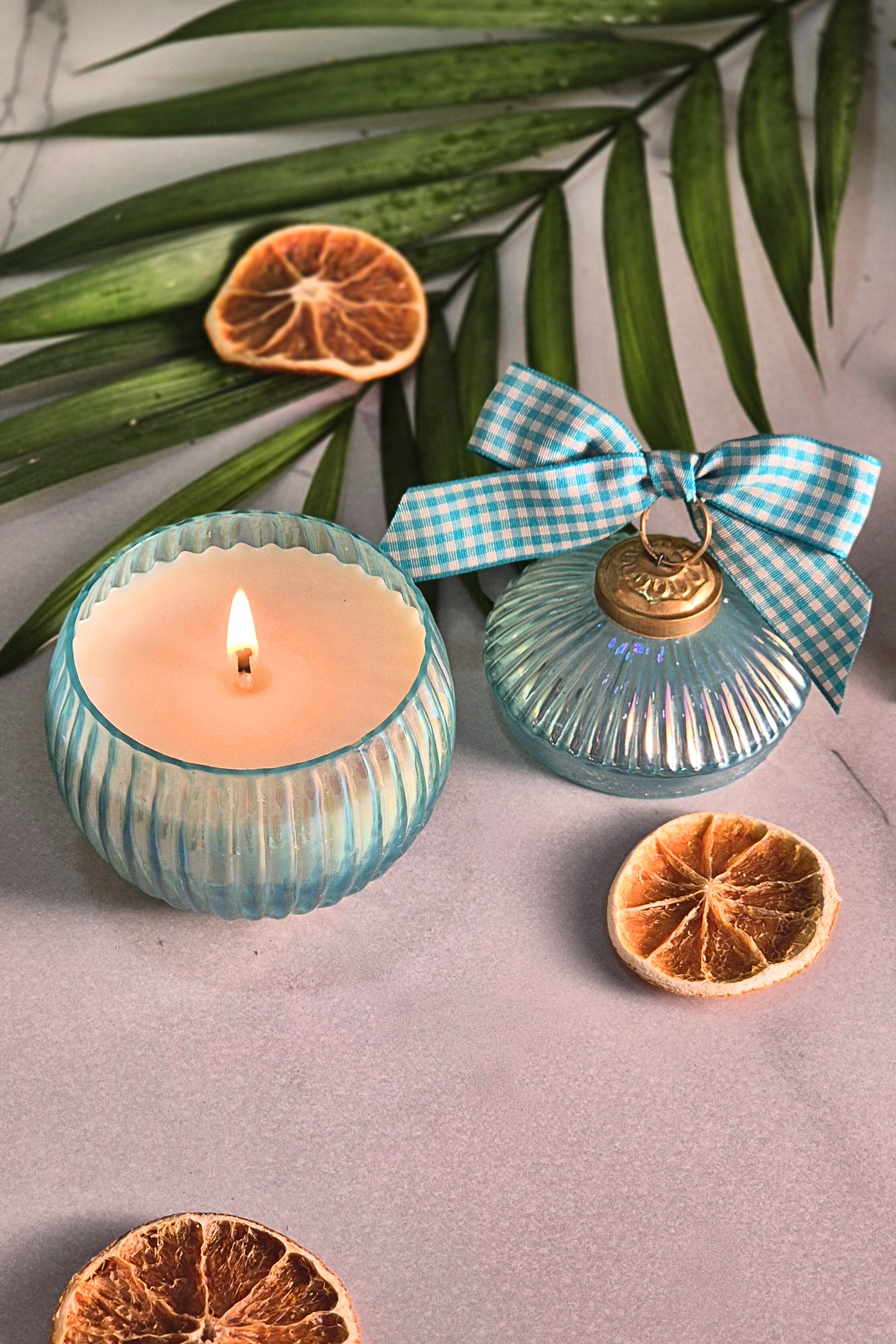 Ornament Candle – Aqua Jasmine Bloom