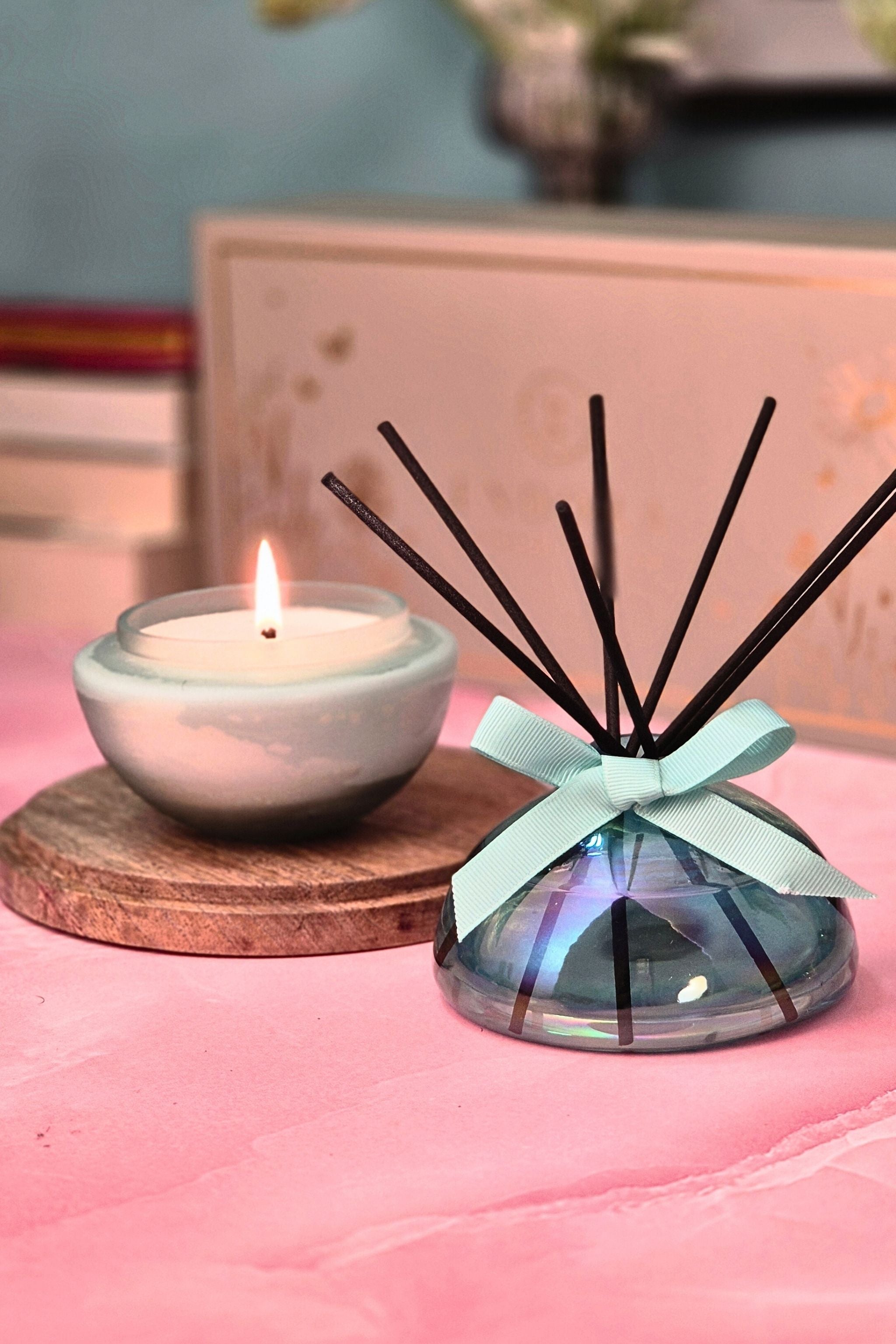 Monet's Set - Candle & Diffuser Duo | Aqua Blue | Sugar Citrus
