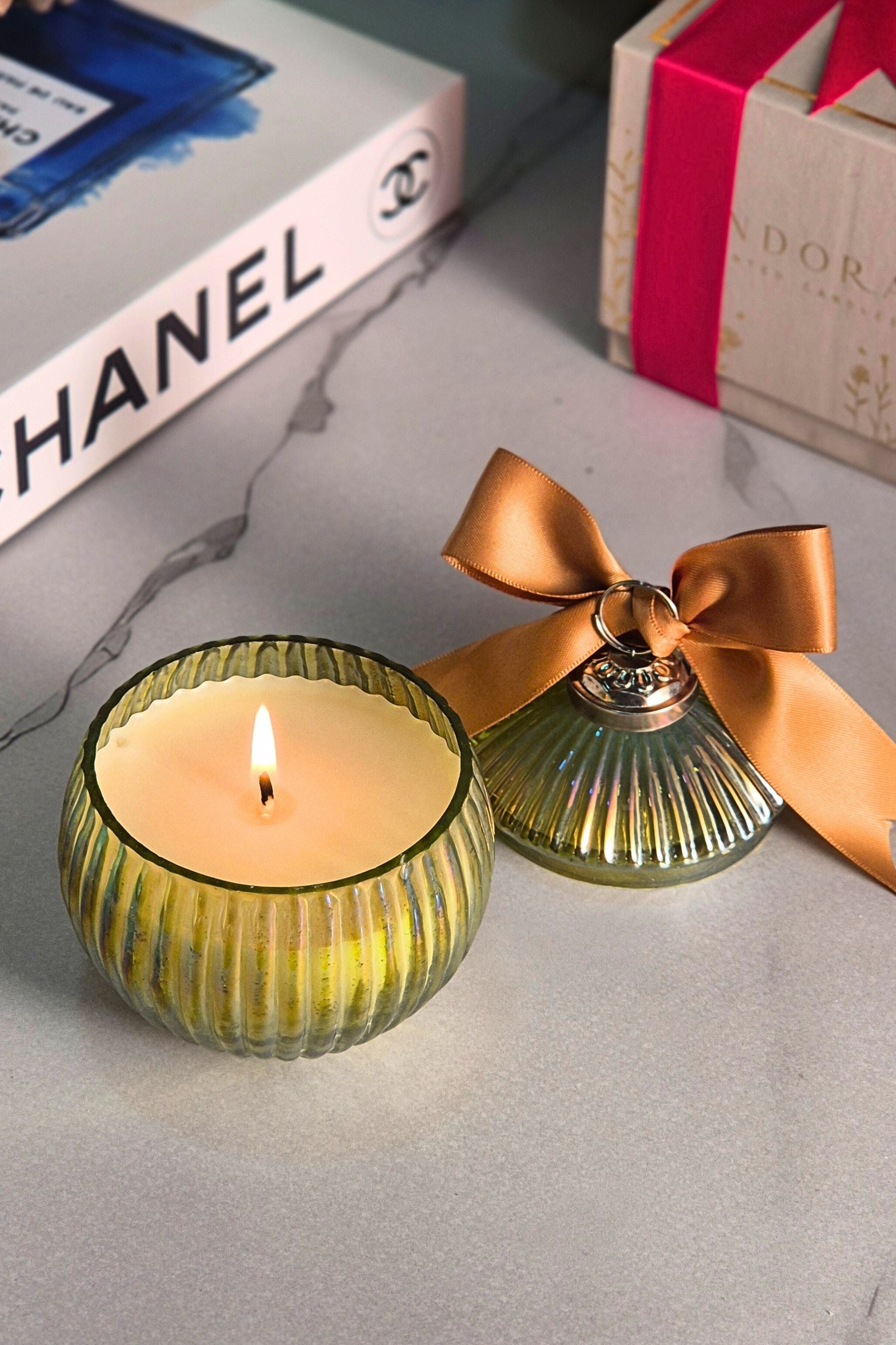 Ornament Candle – Olive Green Citrus Fir