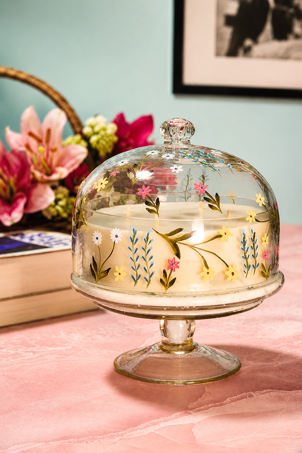 Floral Cascade | Hand Painted Dome Jar Candle