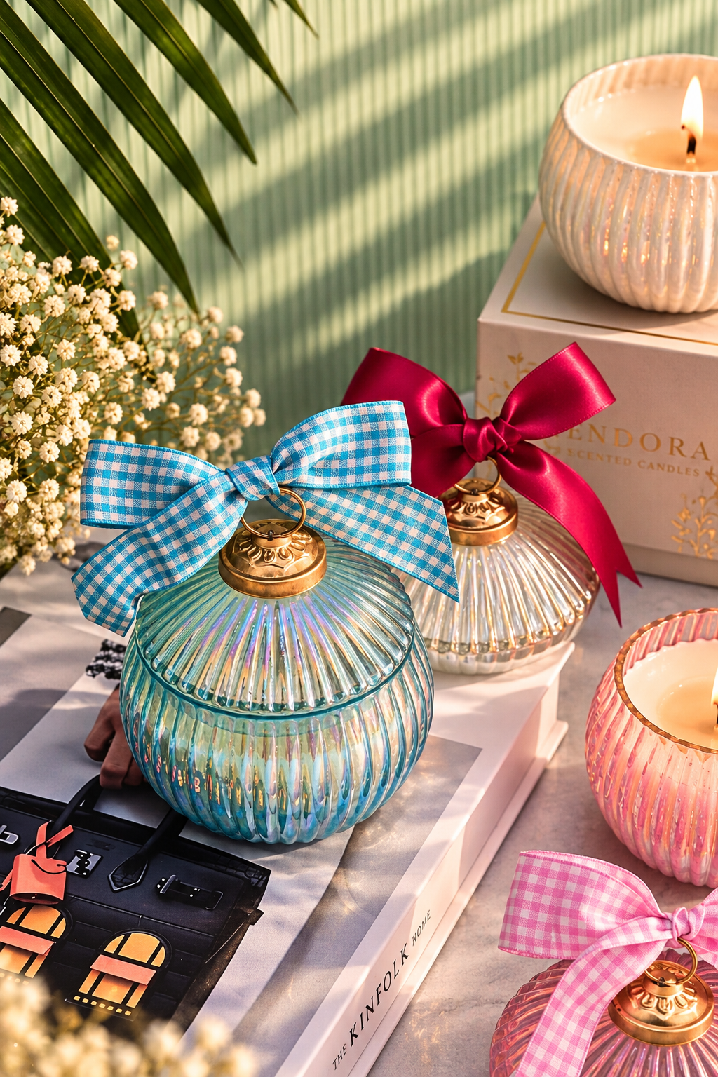 Ornament Candle – Aqua Jasmine Bloom