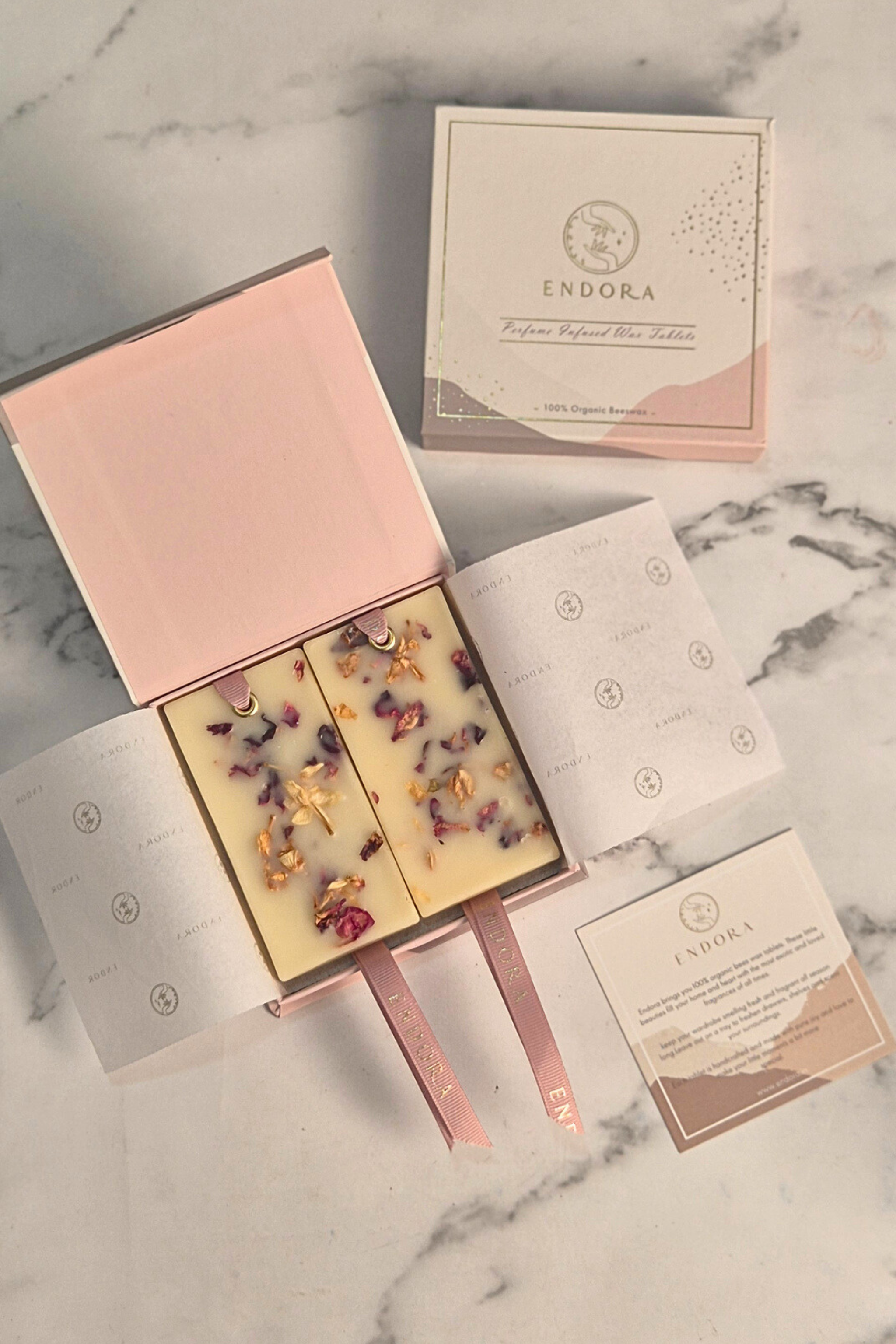 Lavender and Rose blend beeswax tablets (set of 2)