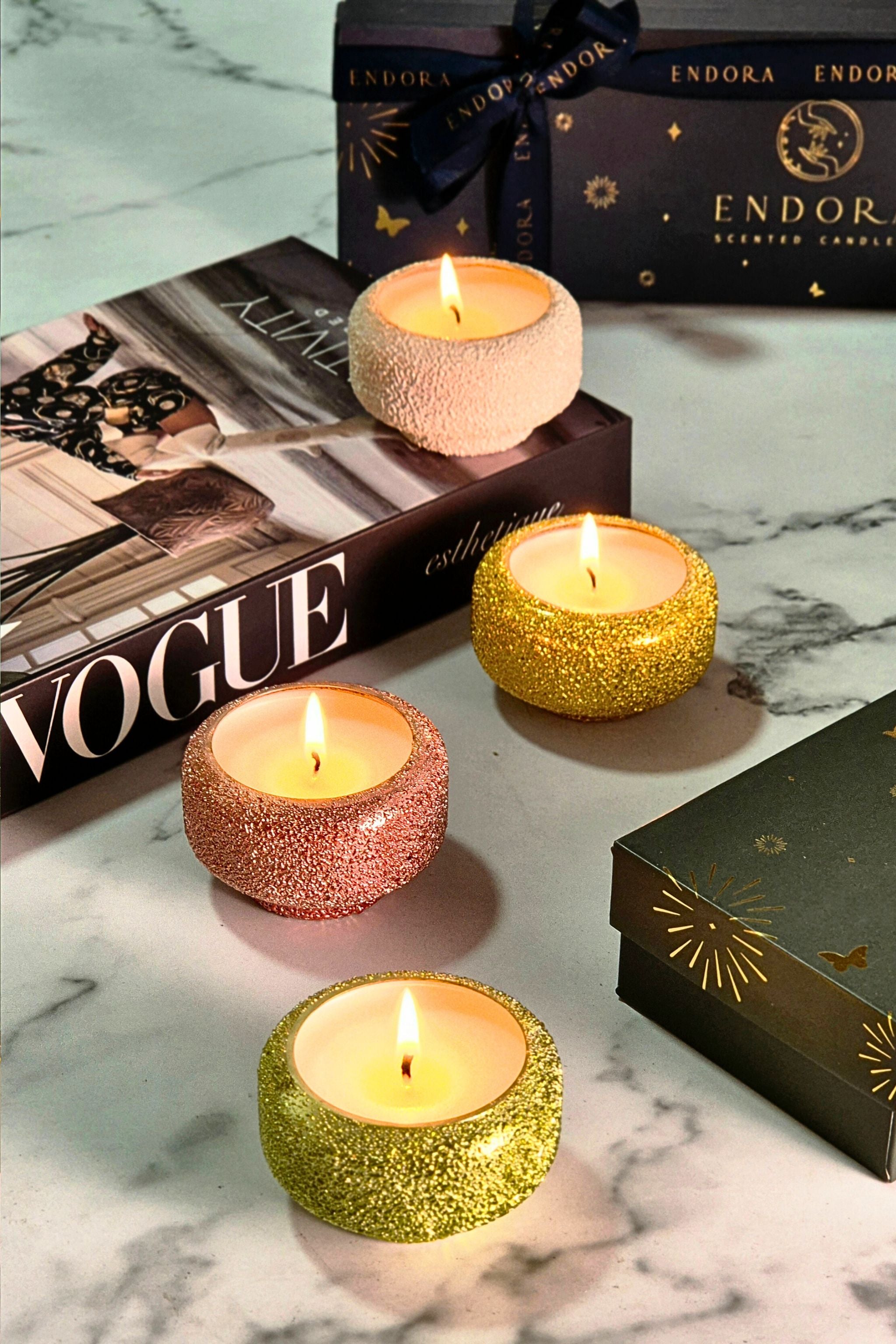Scented Crinkle Diyas | Set Of 4 Assorted Fragrances